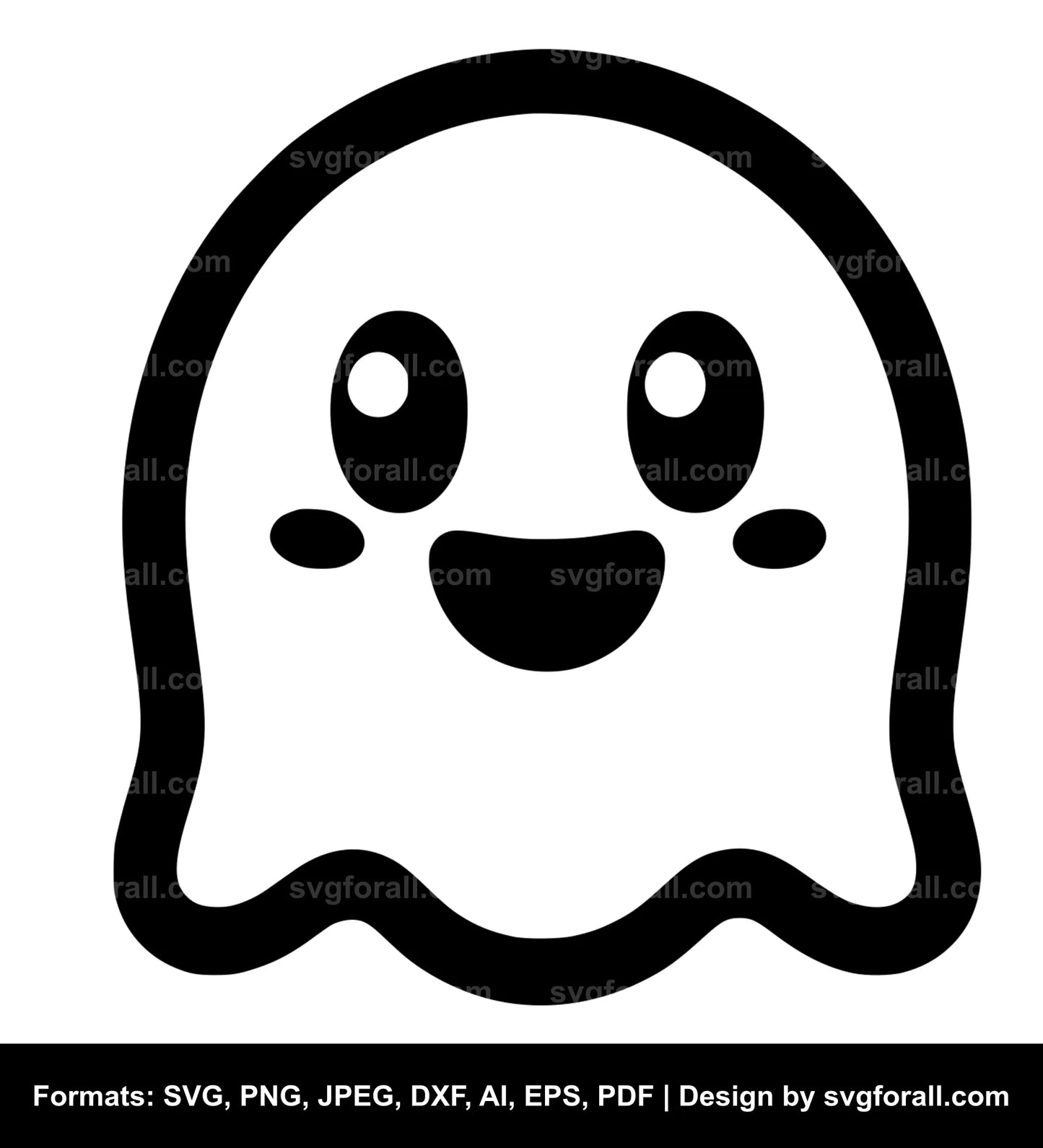 Smiling Ghost SVG Vector