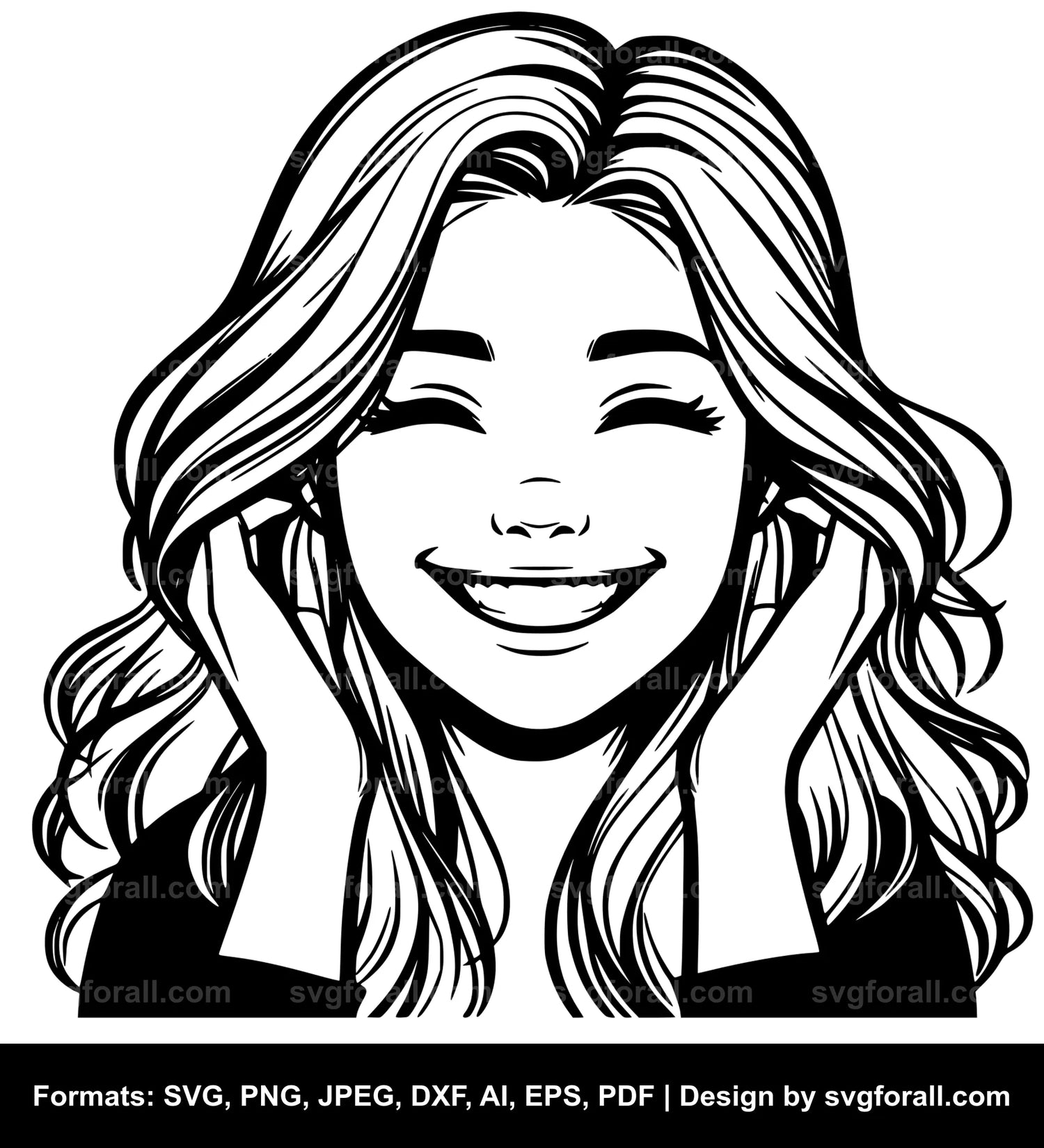 Smiling Girl SVG Design