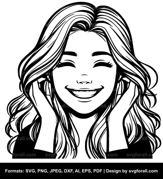 Smiling Girl SVG Design