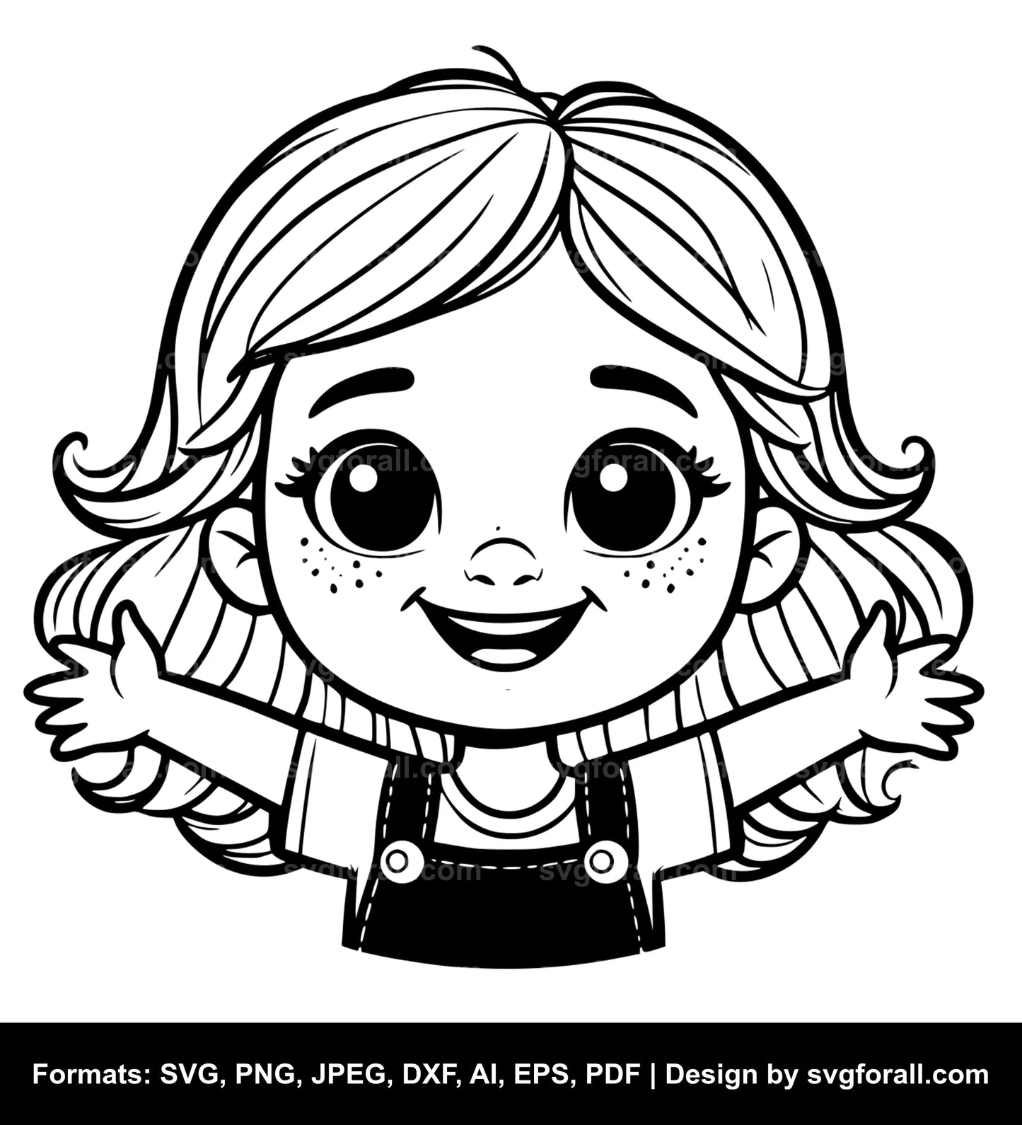 Smiling Girl SVG File