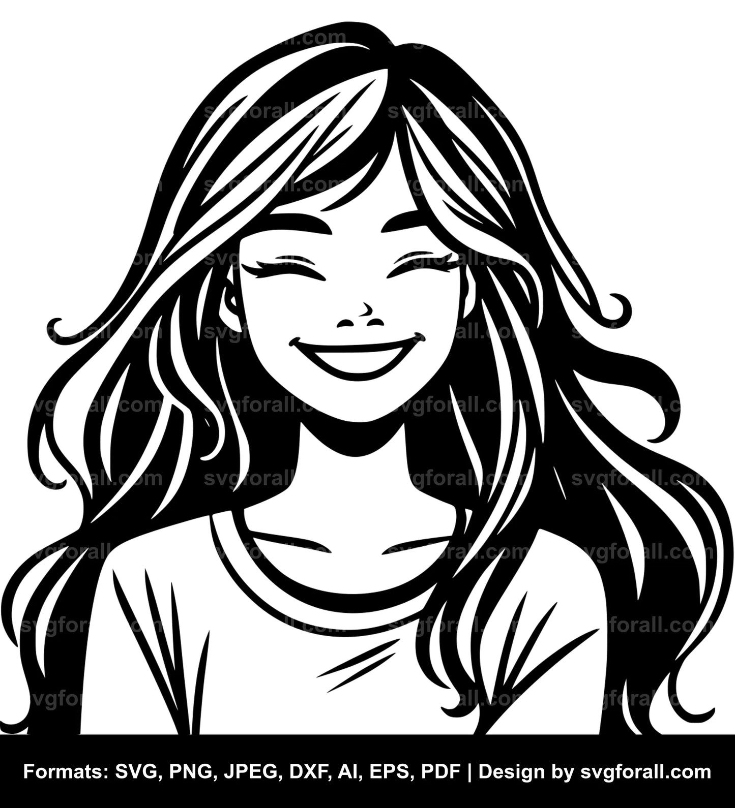 Smiling Girl Vector SVG