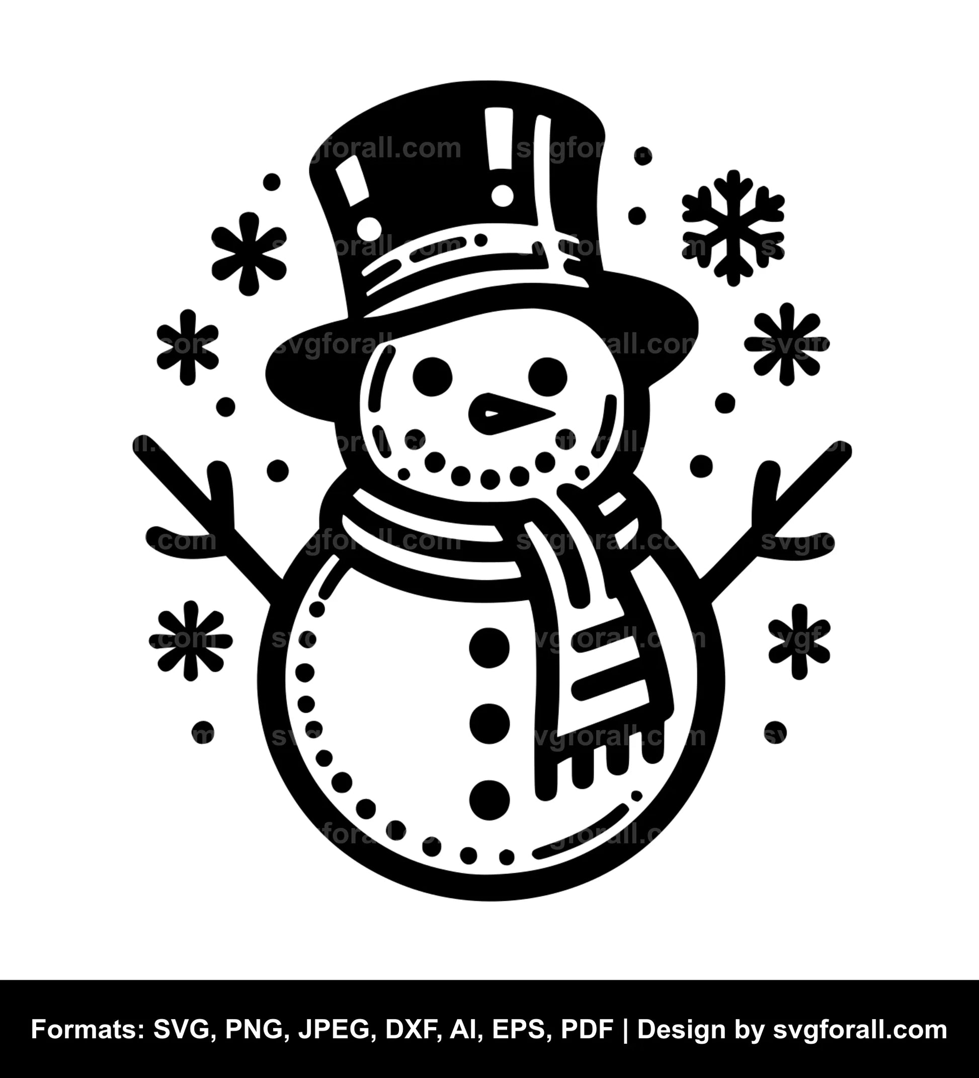 Snowman Black SVG