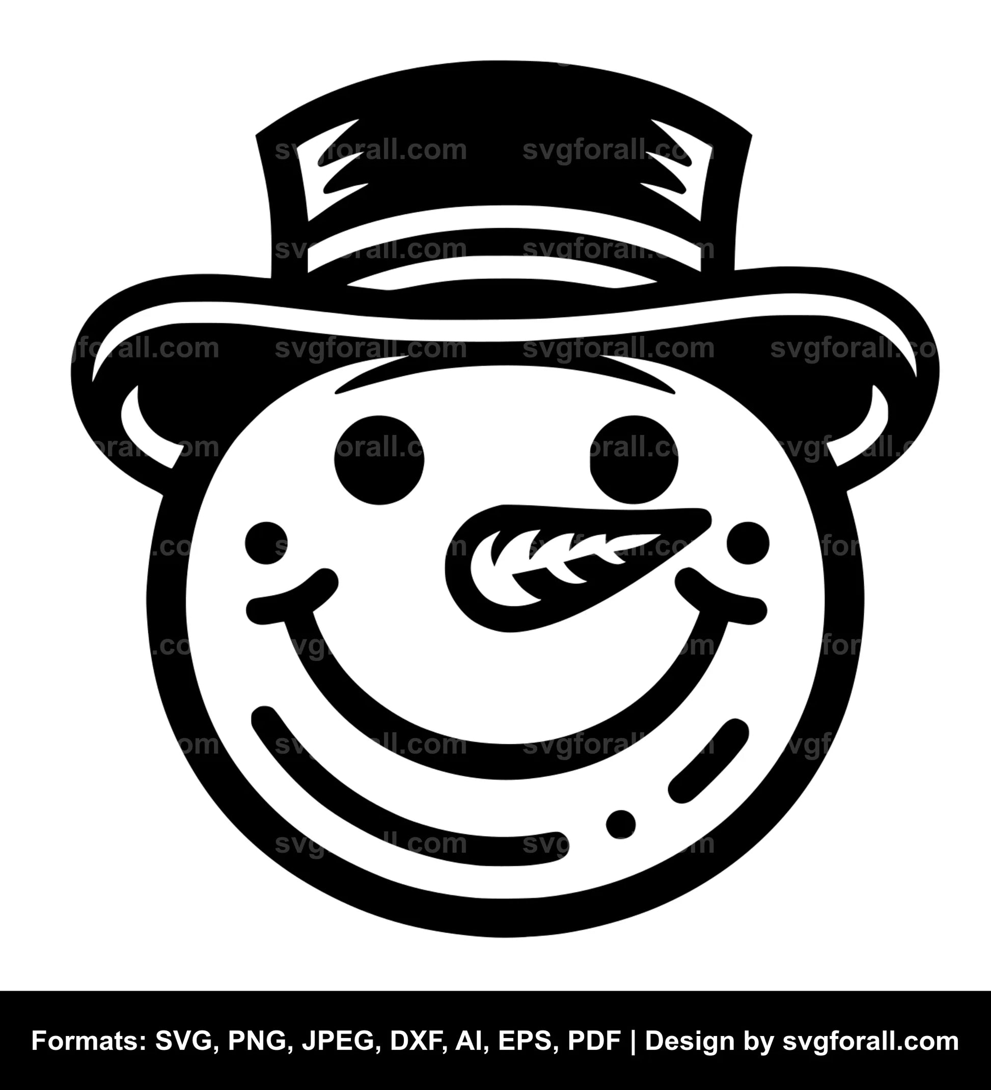 Snowman Face Black SVG