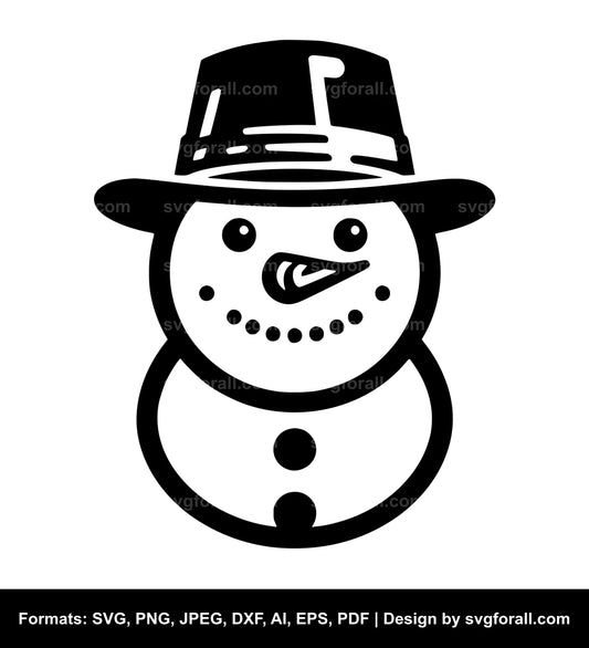 Snowman Face SVG Vector