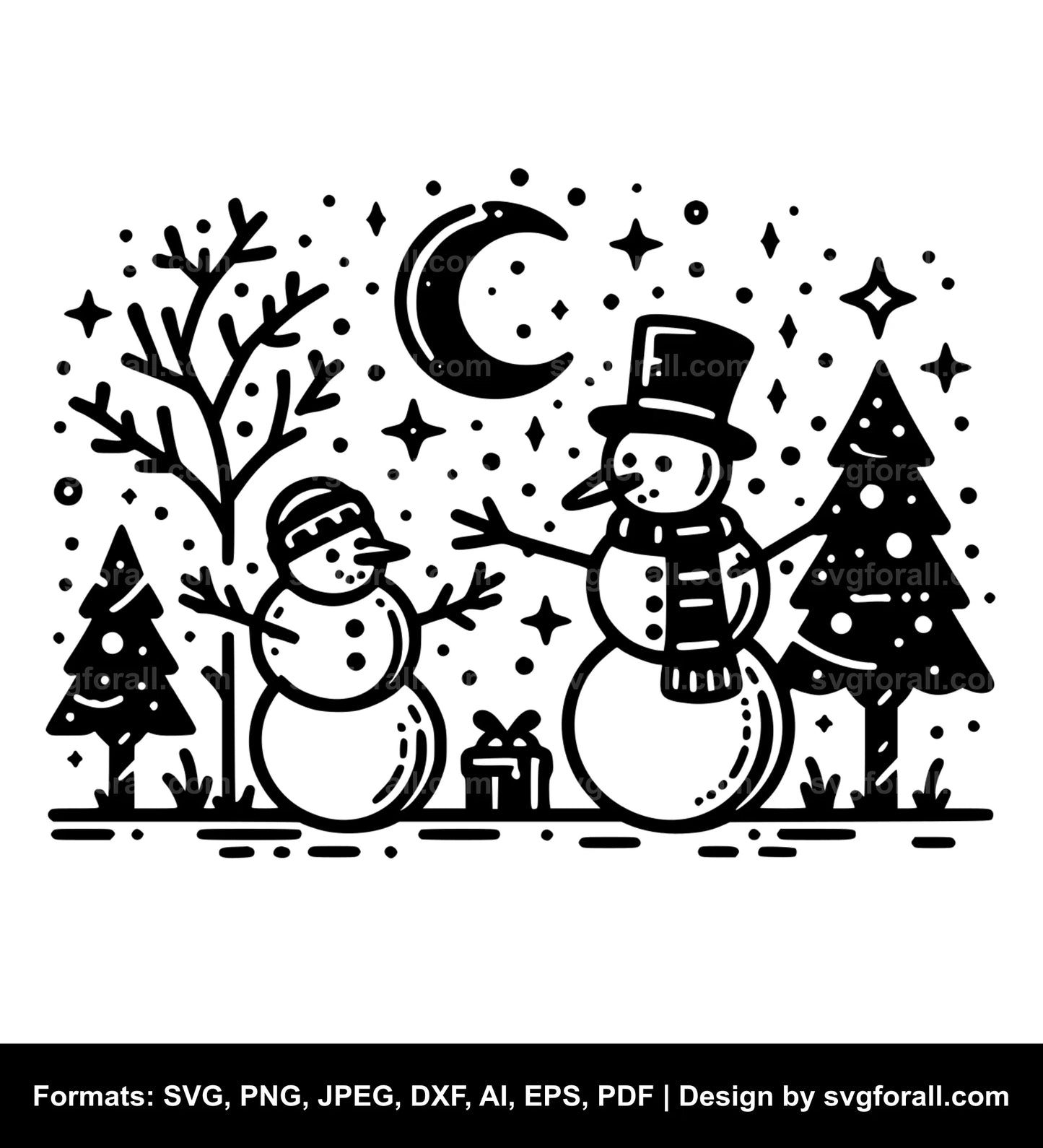 Snowman SVG Vector