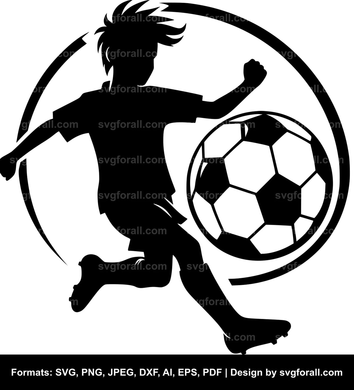 Soccer Boy Black SVG