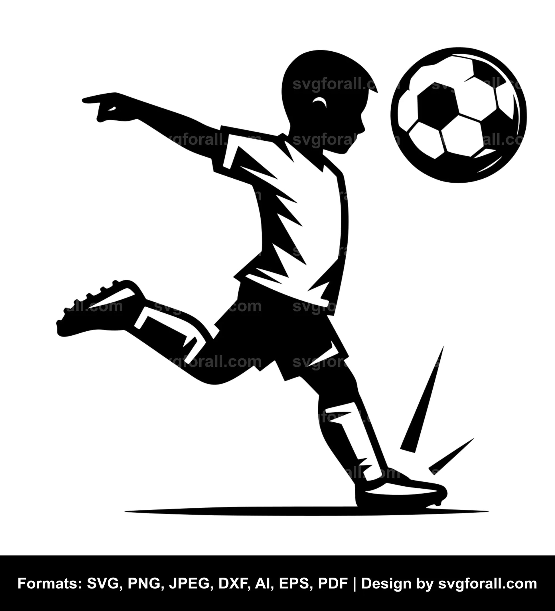 Soccer Boy Clipart SVG