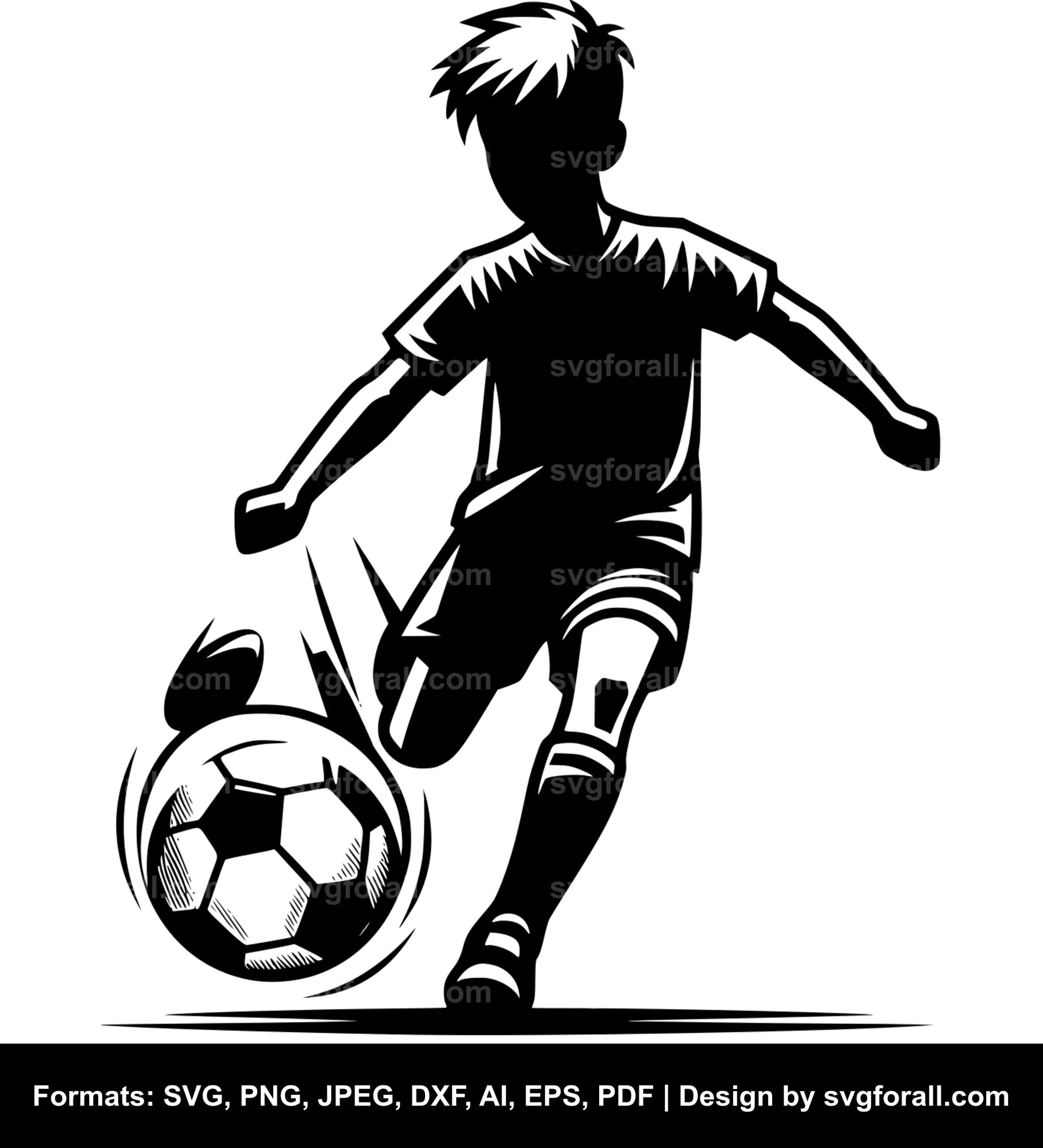 Soccer Boy SVG PNG