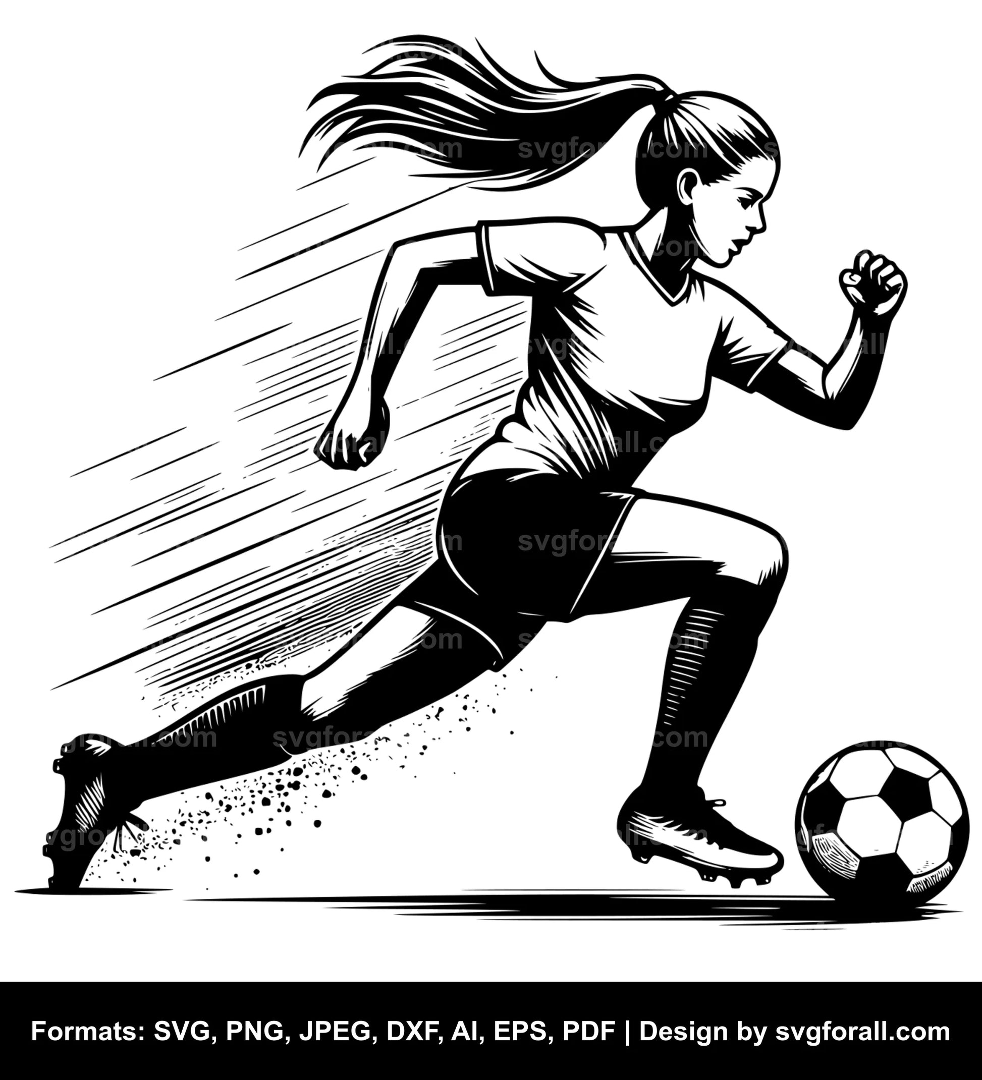 Soccer Girl SVG Design