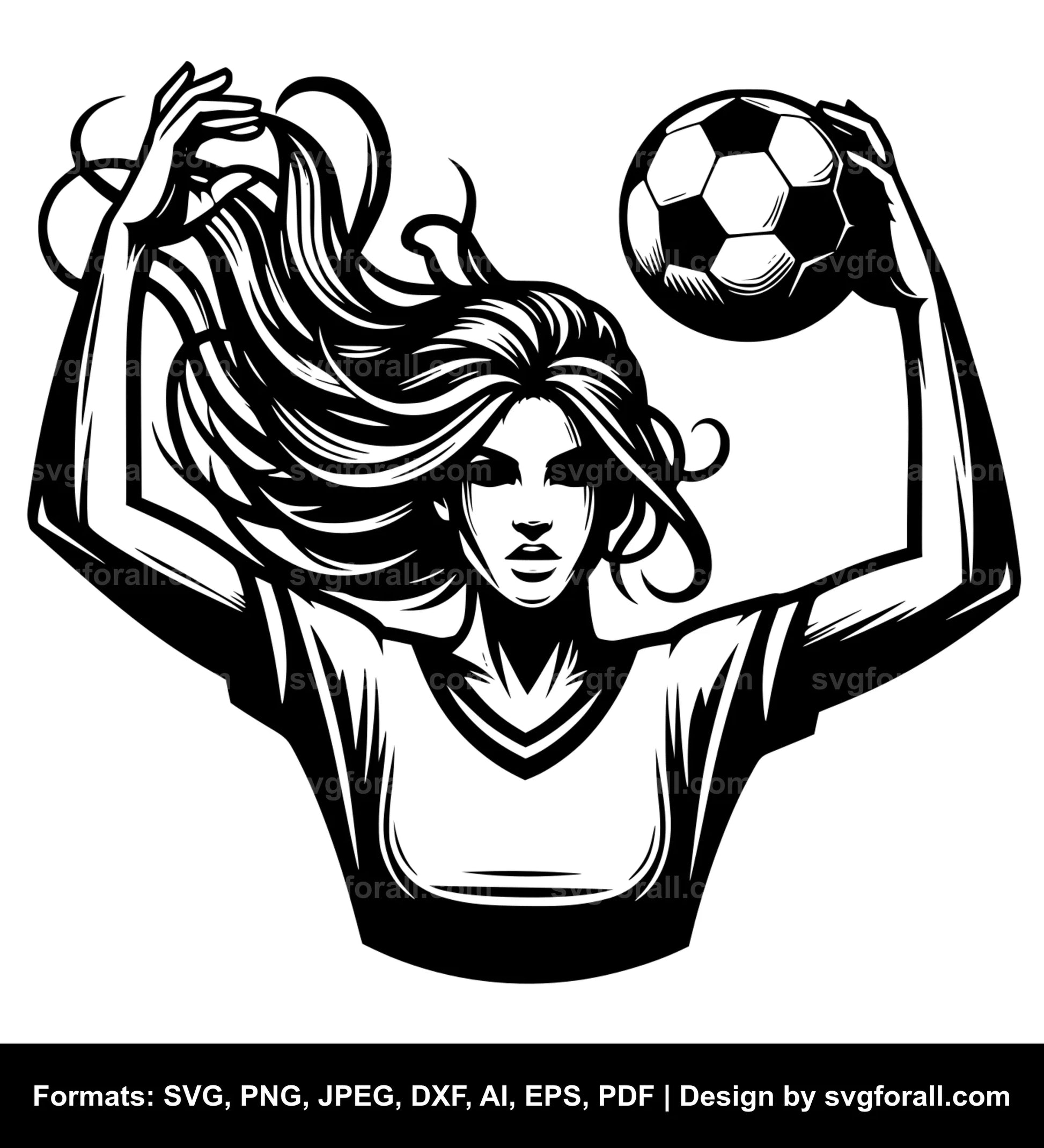 Soccer Girl SVG PNG