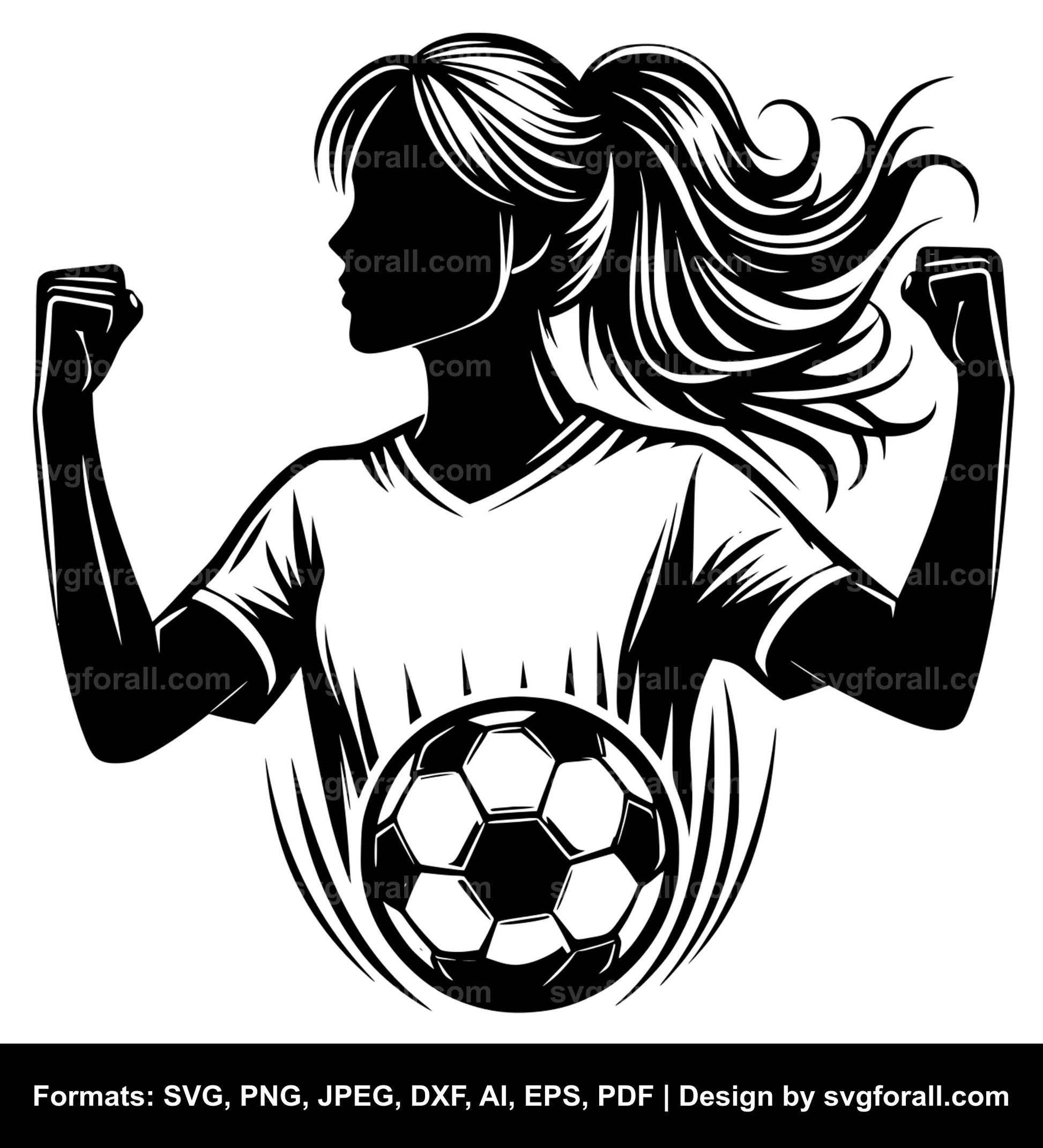 Soccer Girl SVG Vector