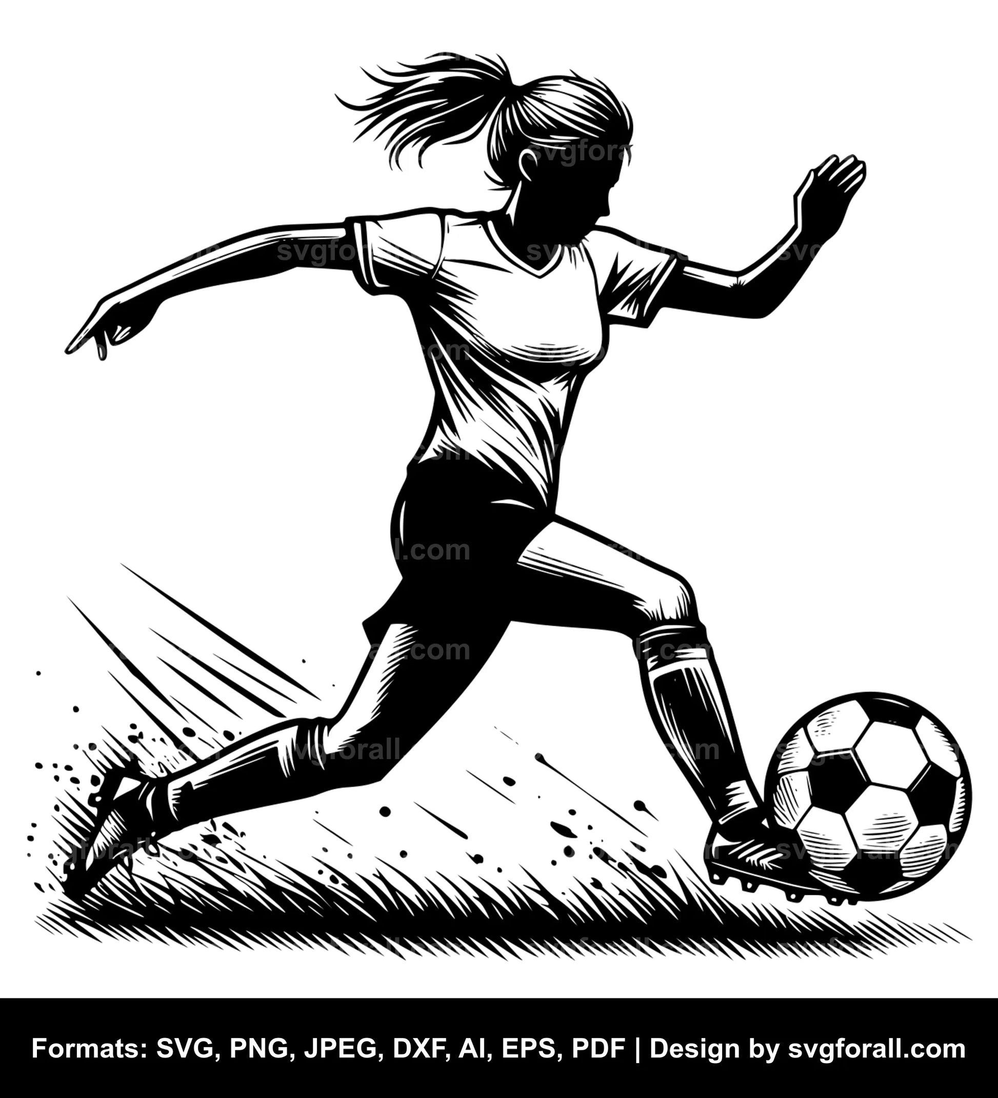 Soccer Girl Vector SVG