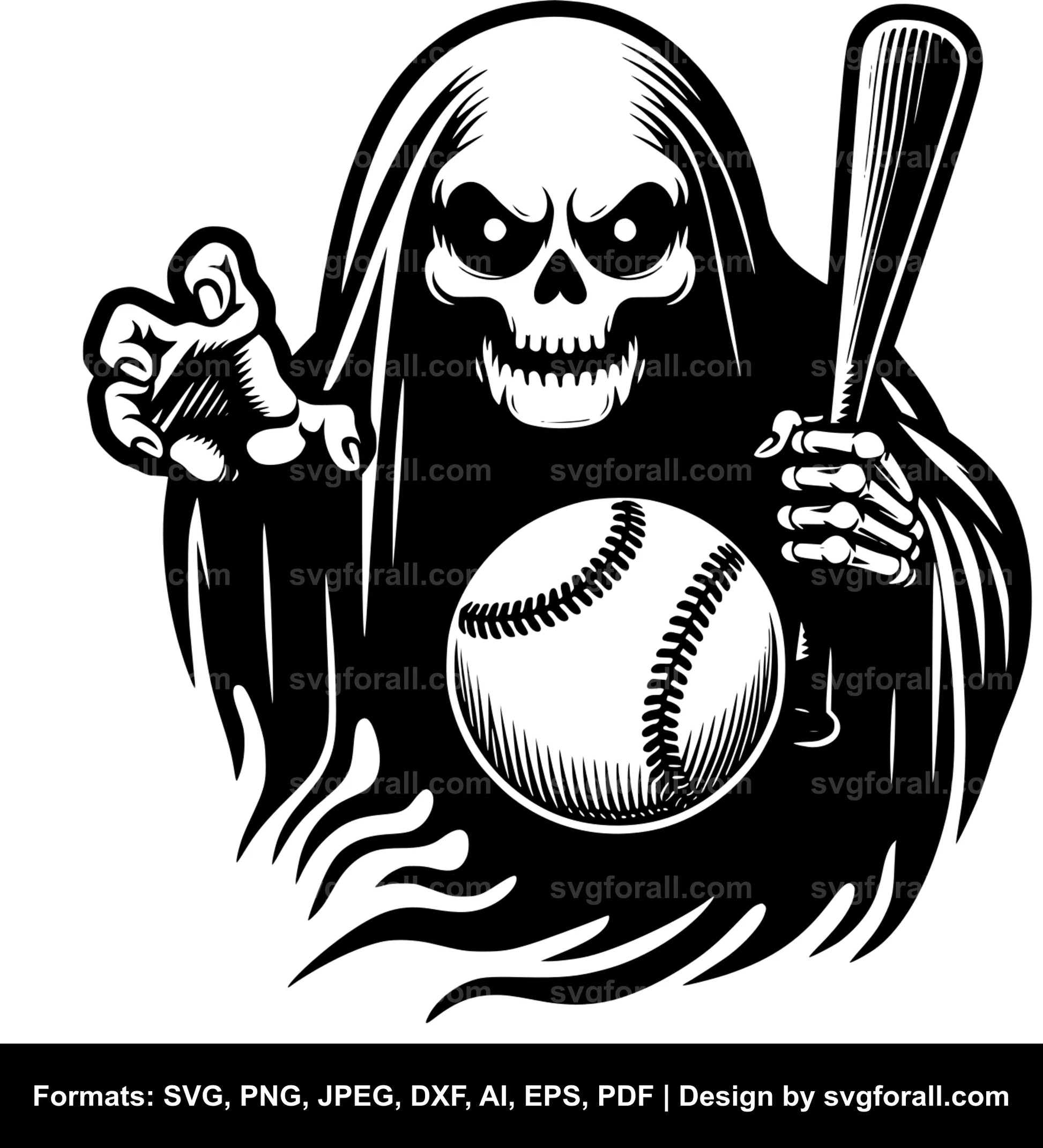 Softball Ghost Cricut SVG