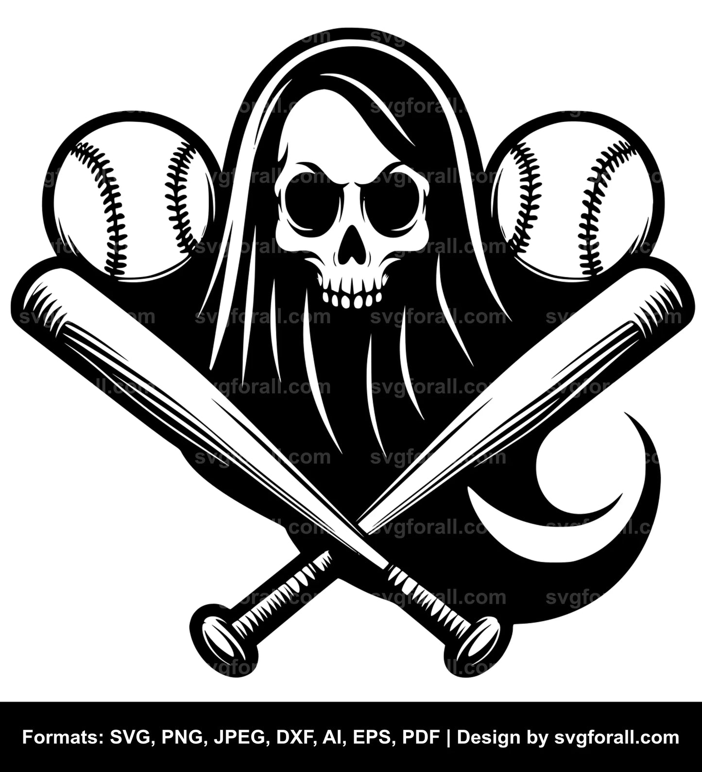 Softball Ghost SVG Vector