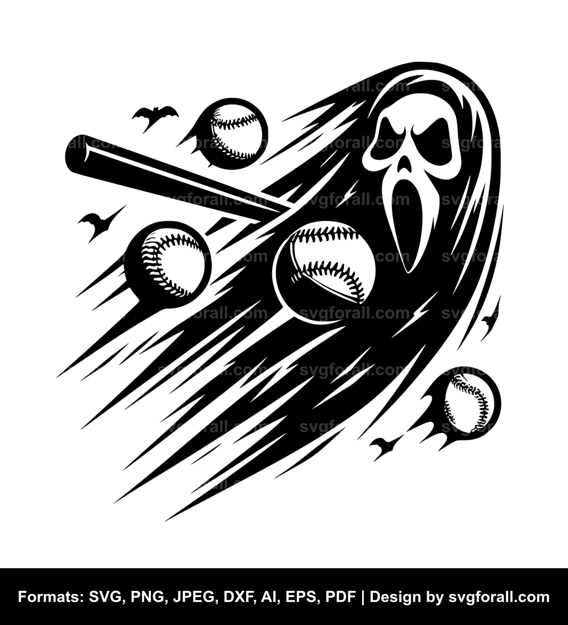 Softball Ghost Vector SVG