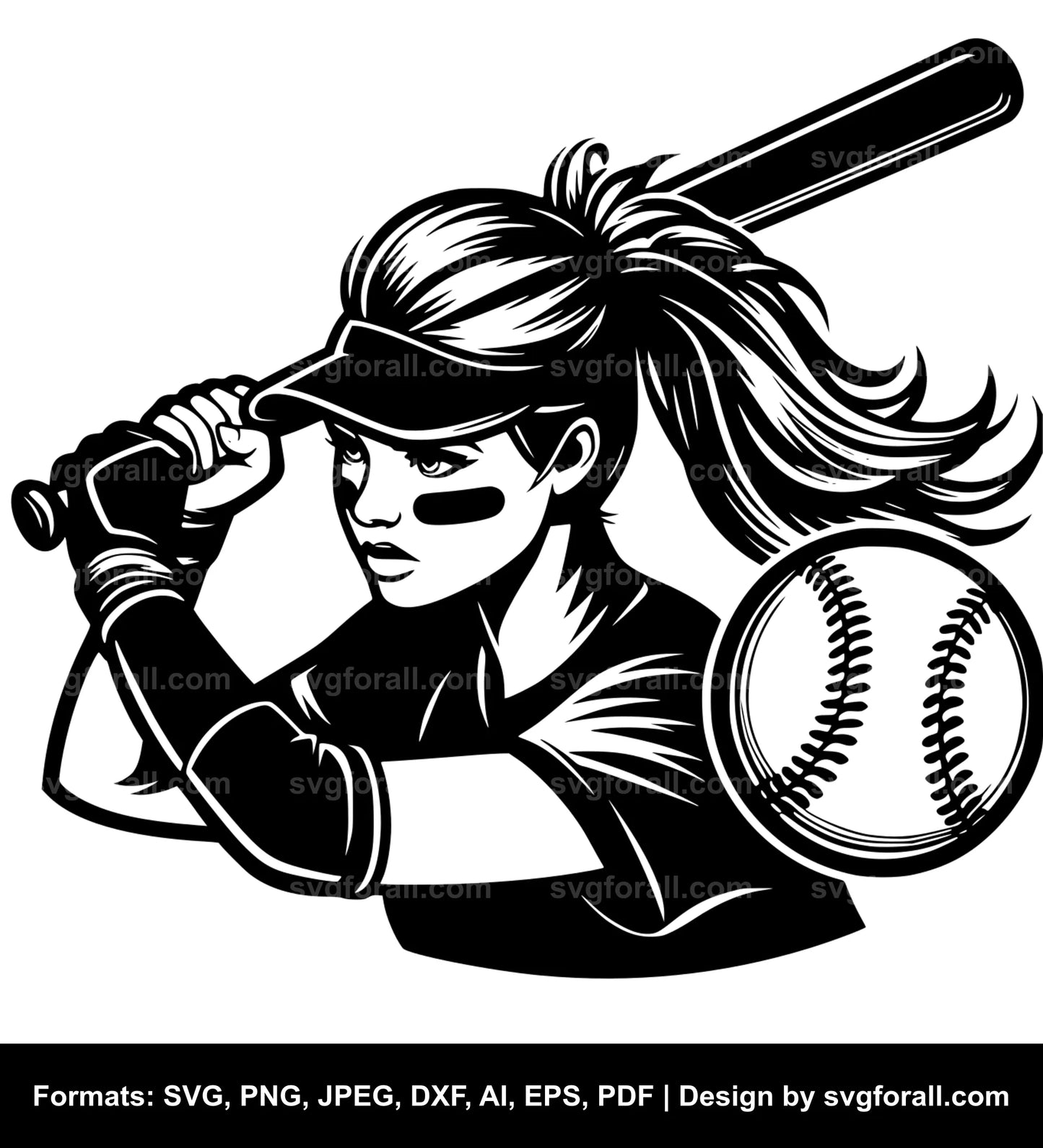 Softball Girl SVG