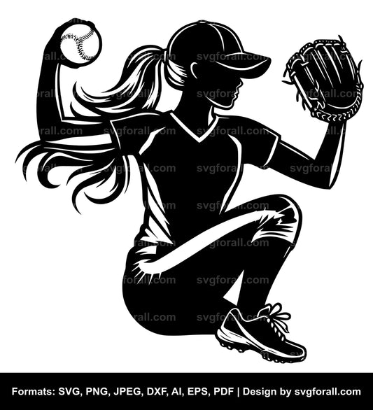 Softball Girl SVG File