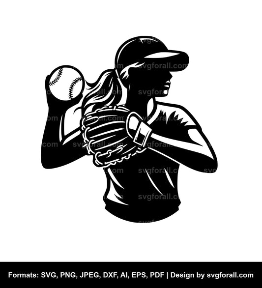 Softball Girl SVG PNG