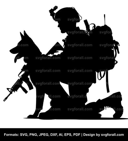 Soldier With Dog Cricut SVG