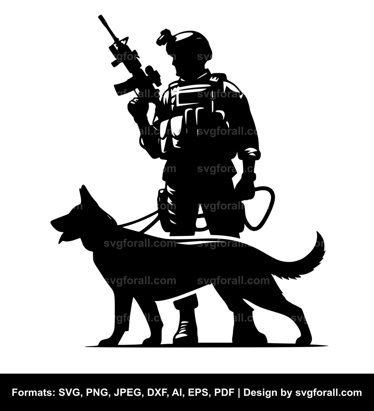 Soldier With Dog SVG