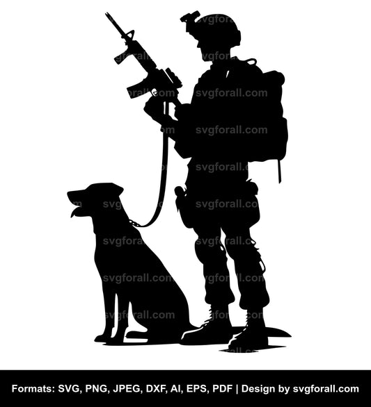 Soldier With Dog SVG Download