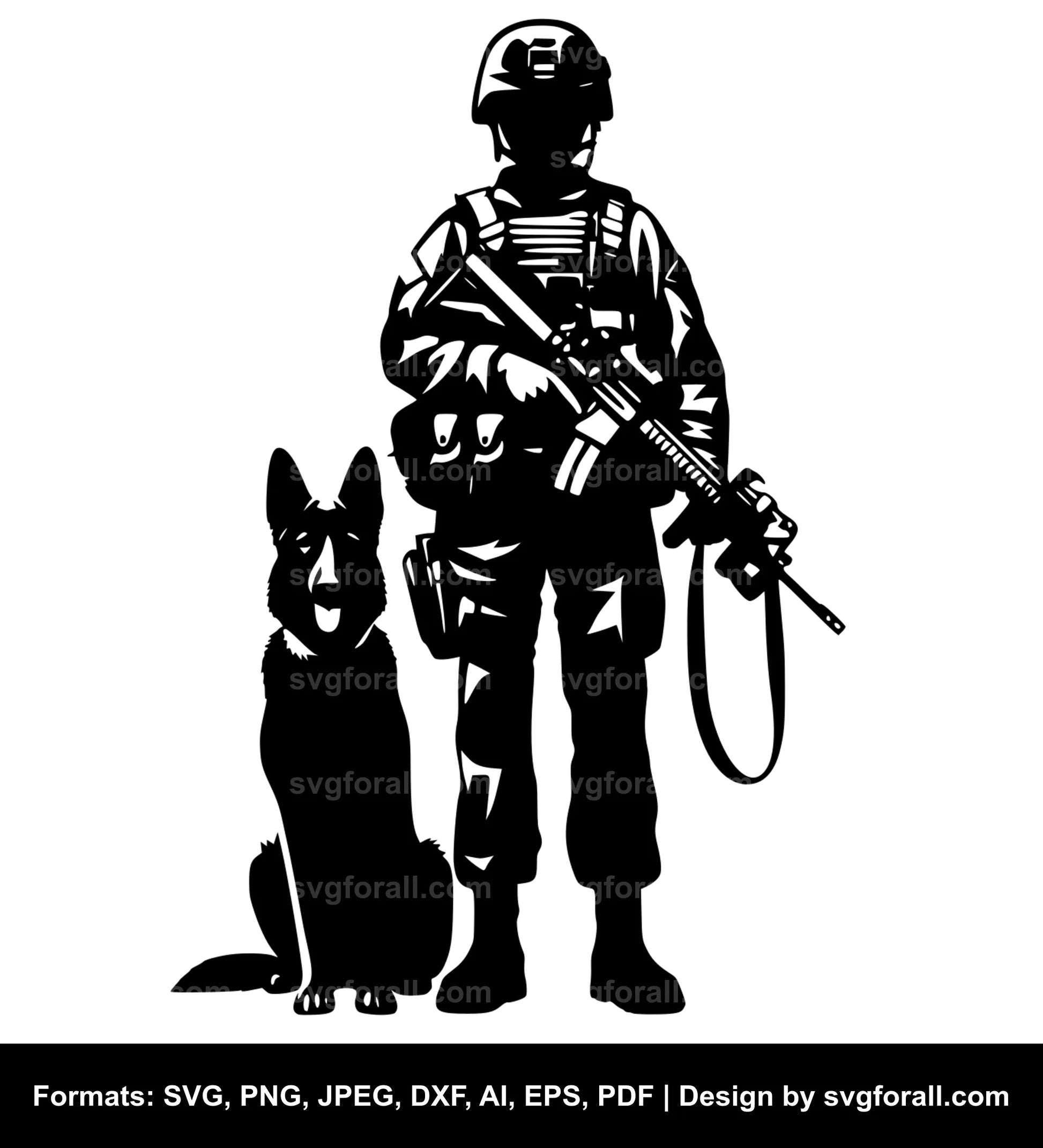 Soldier With Dog SVG PNG