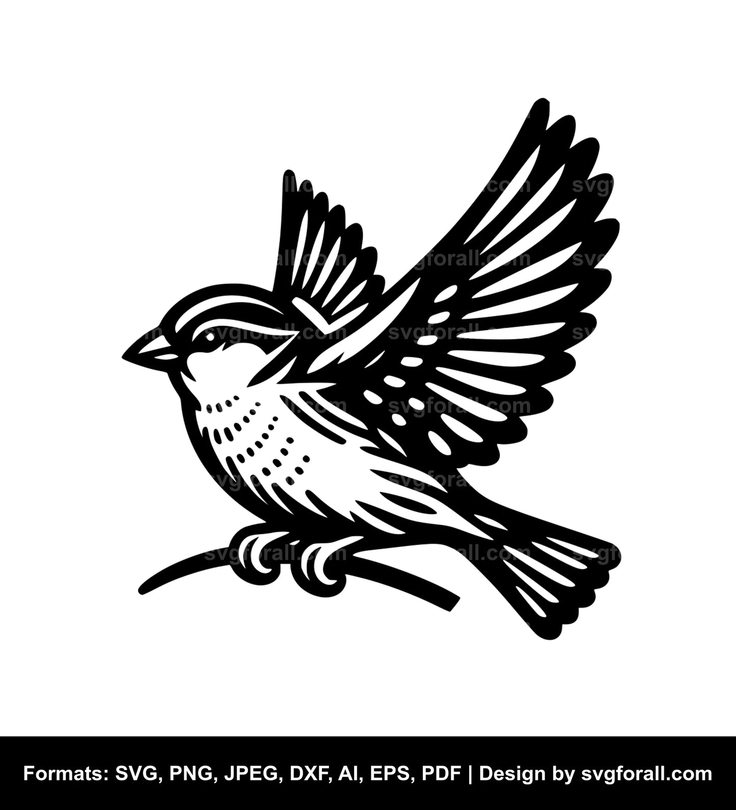 Sparrow Black SVG