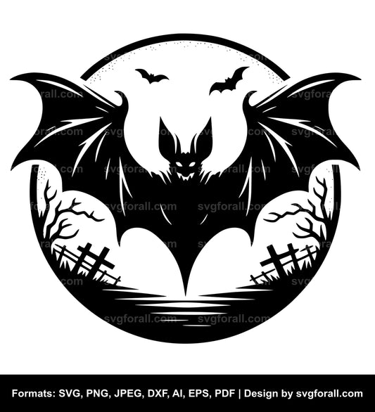 Spooky Bat SVG Vector