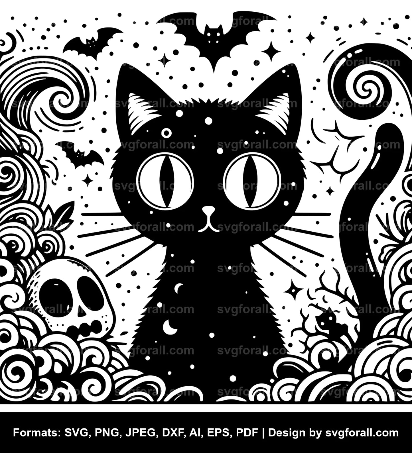 Spooky Cat SVG Design