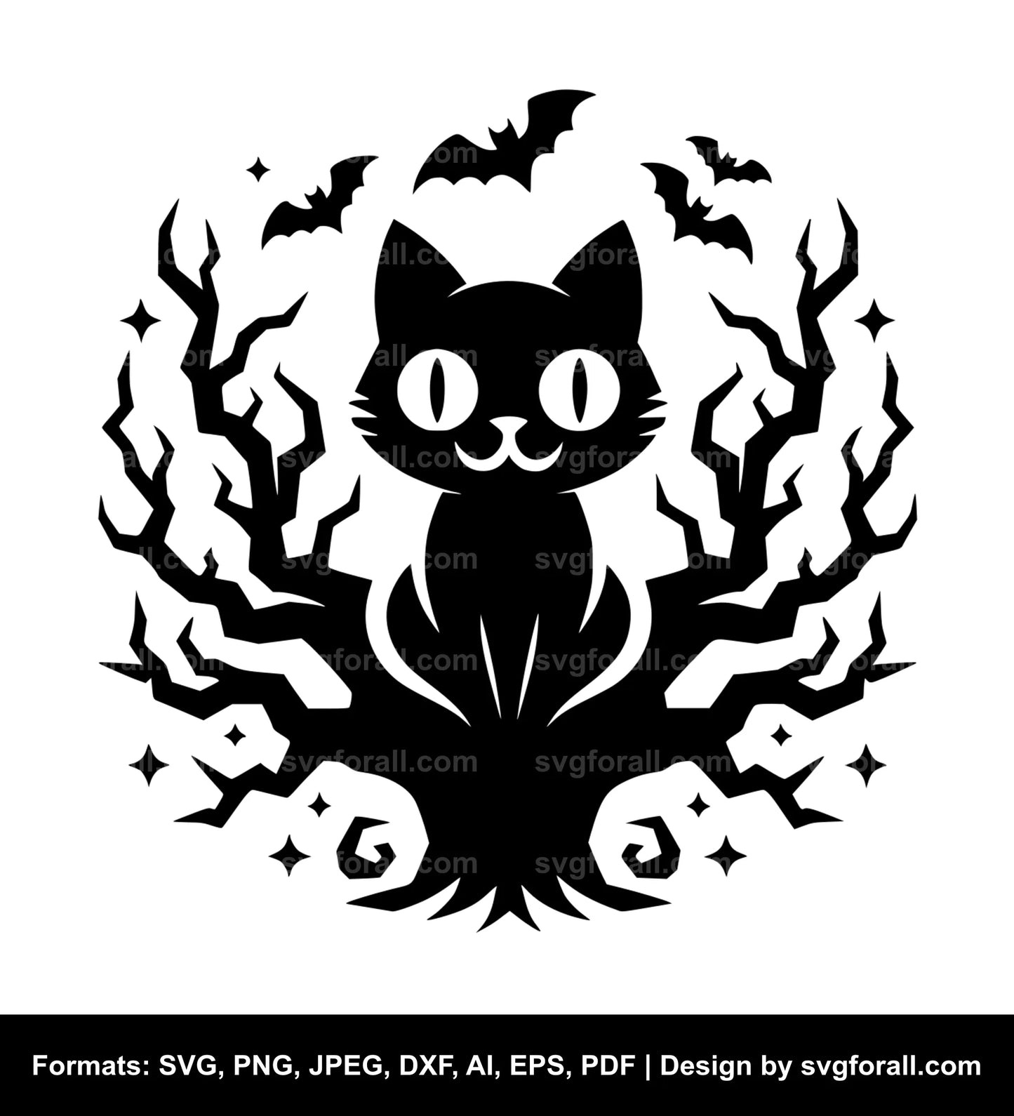 Spooky Cat SVG Vector