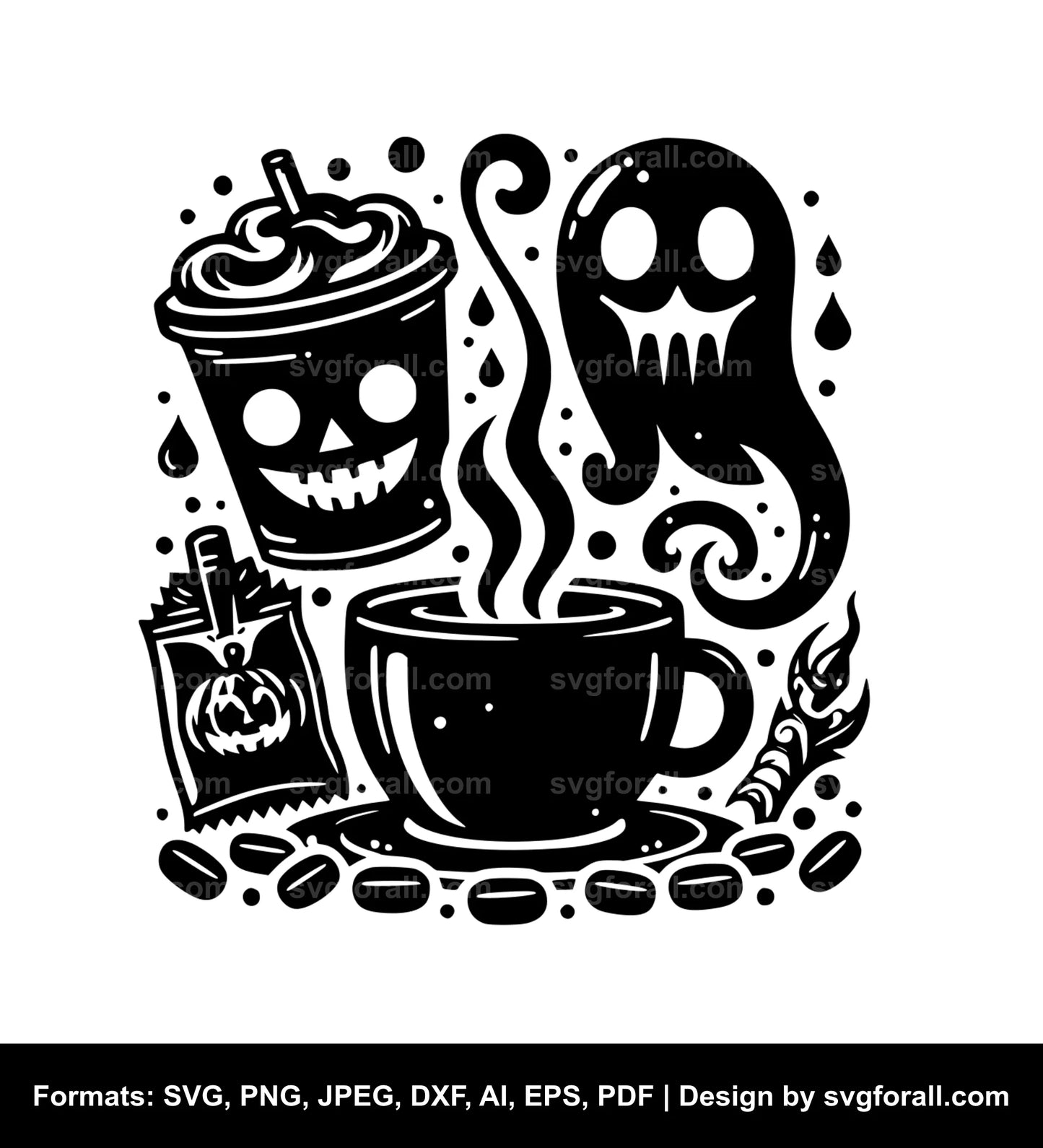 Spooky Coffee SVG PNG