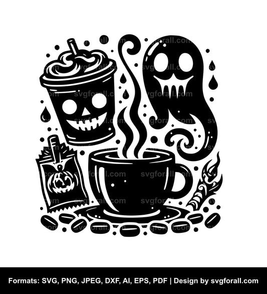 Spooky Coffee SVG PNG