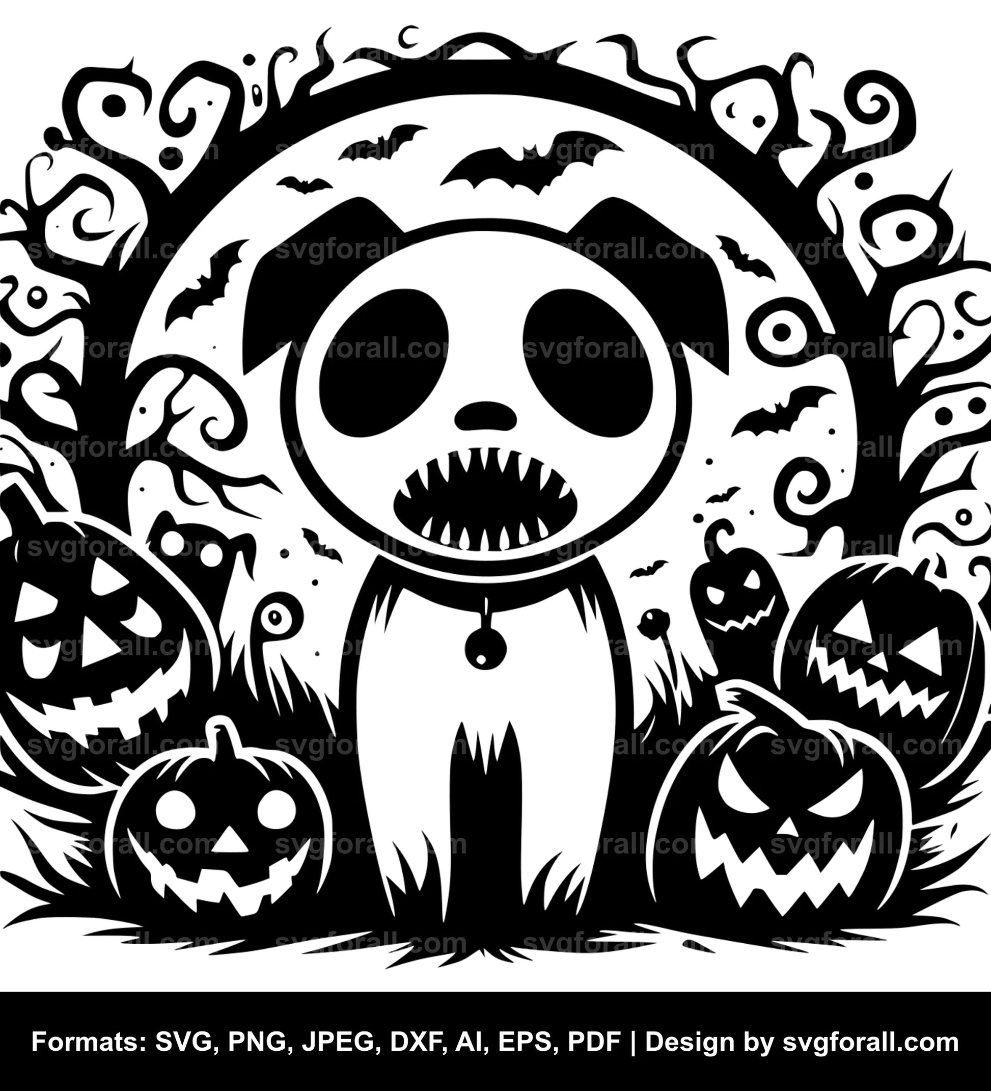 Spooky Dog SVG Vector