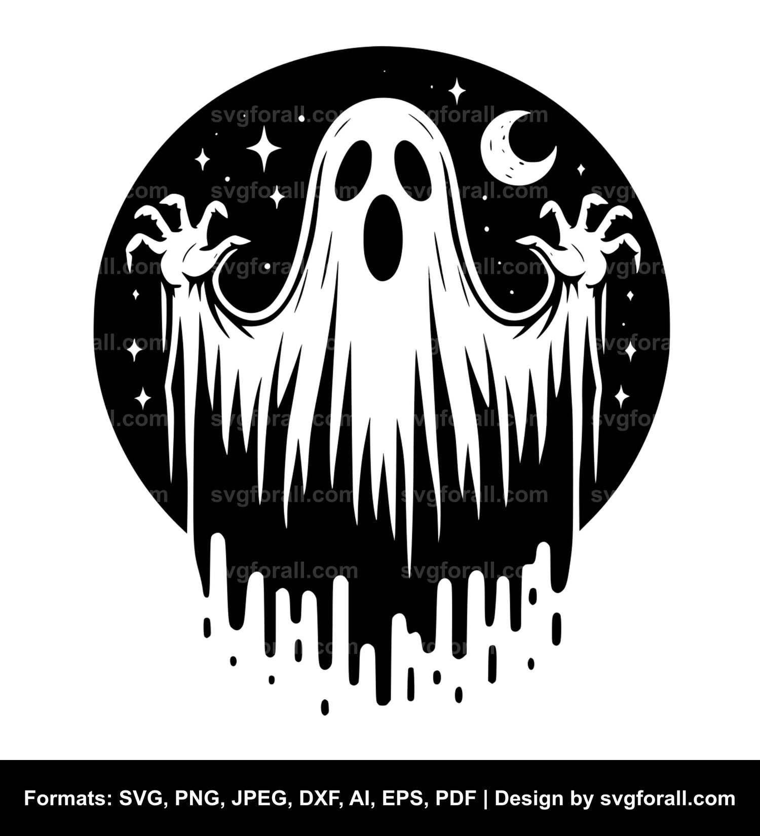 Spooky Ghost SVG Vector