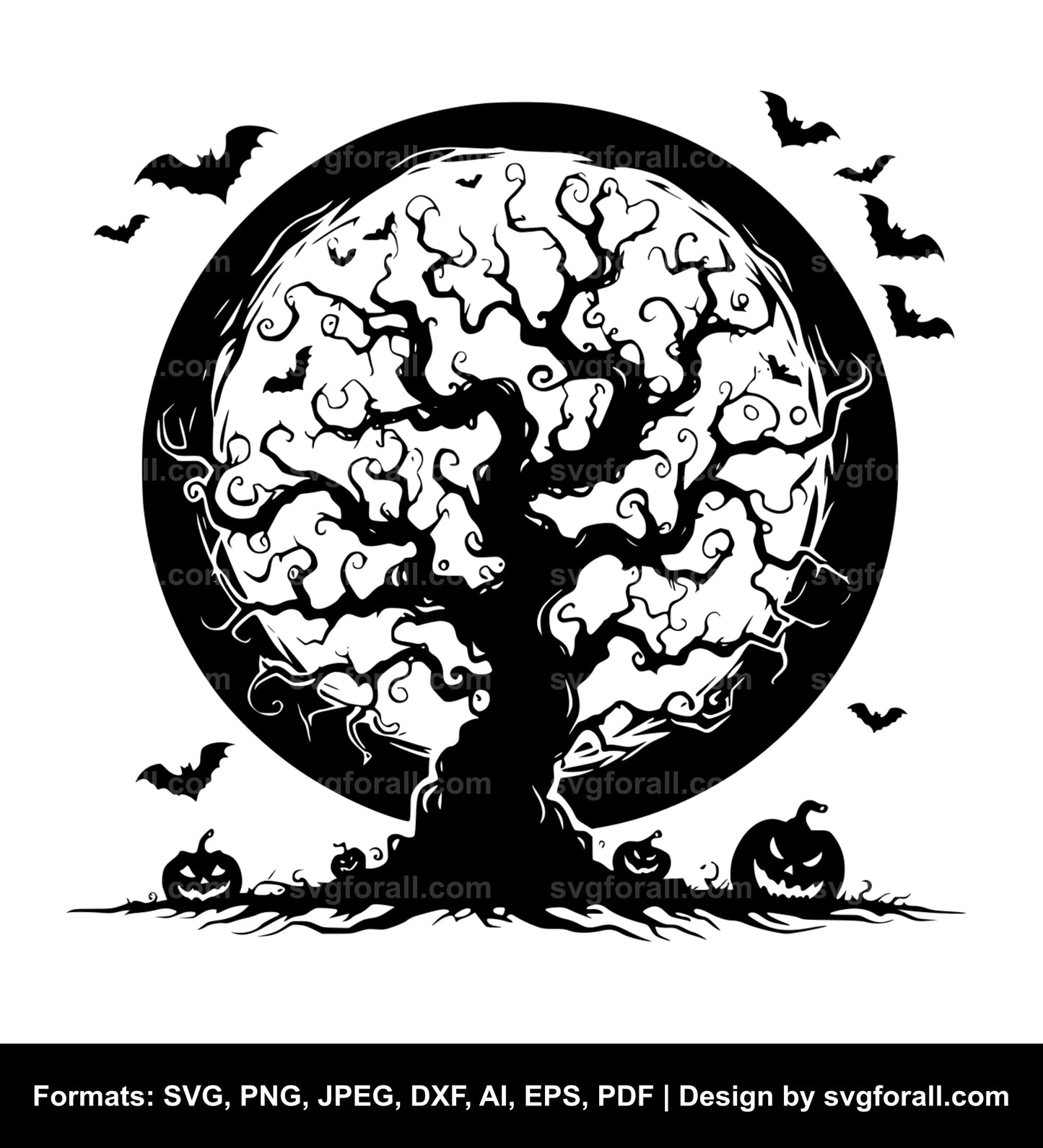 Spooky Halloween Tree SVG