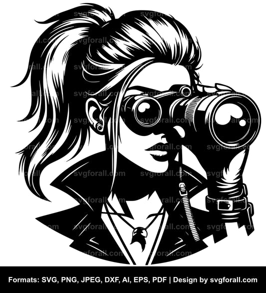 Spy Girl Black SVG