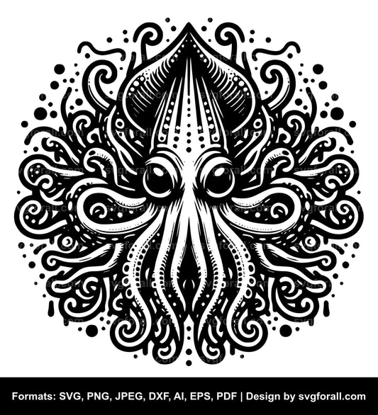 Squid Black SVG