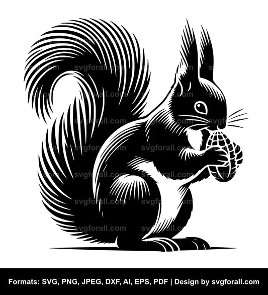 Squirrel Black SVG