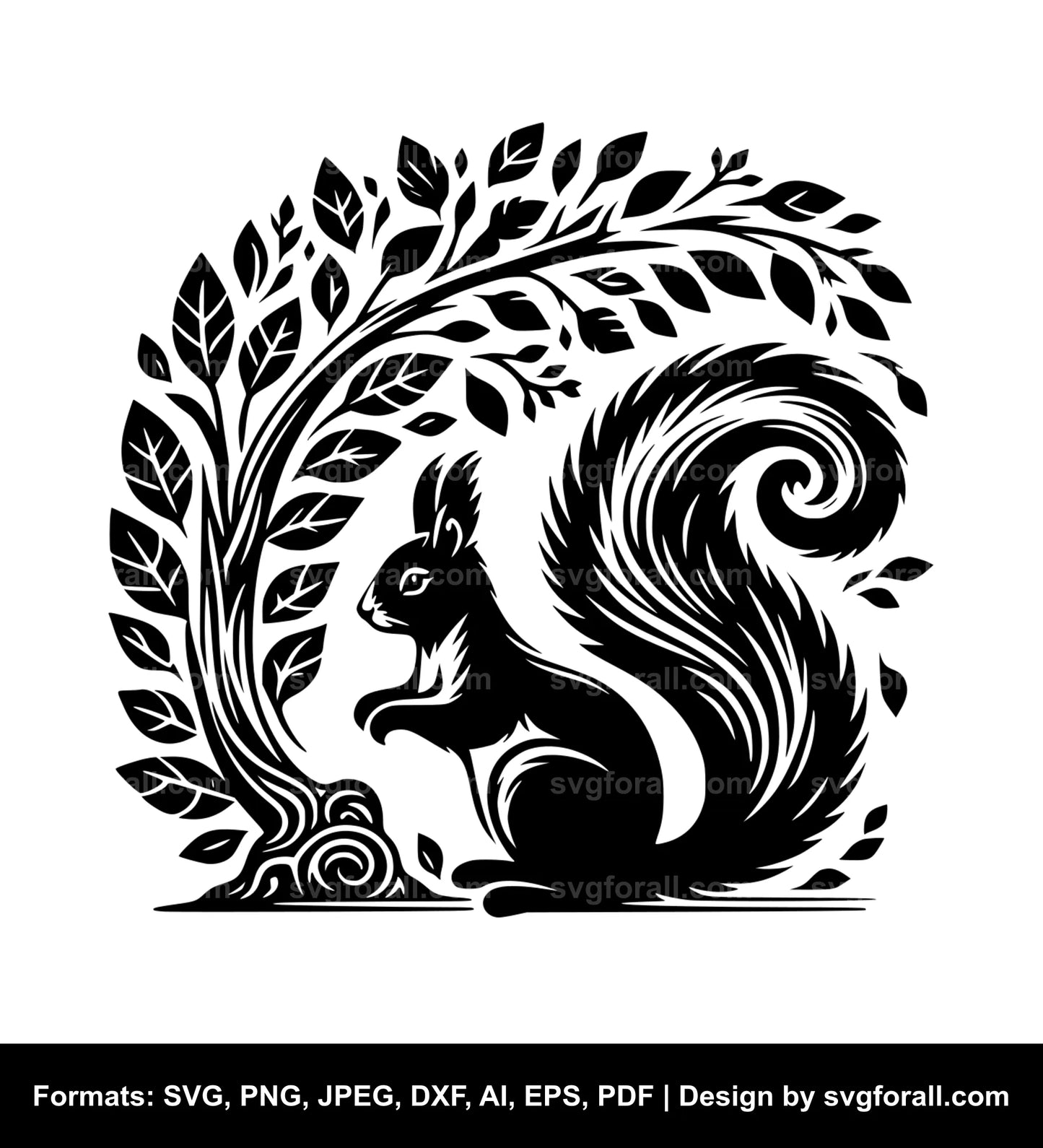 Squirrel Black SVG PNG