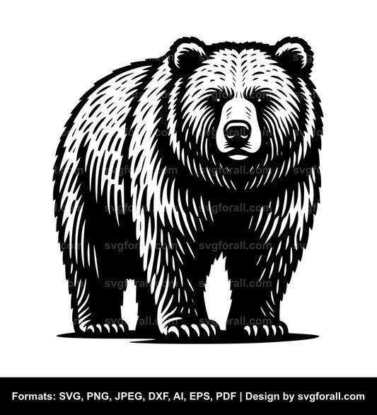 Standing Grizzly Bear Cricut SVG