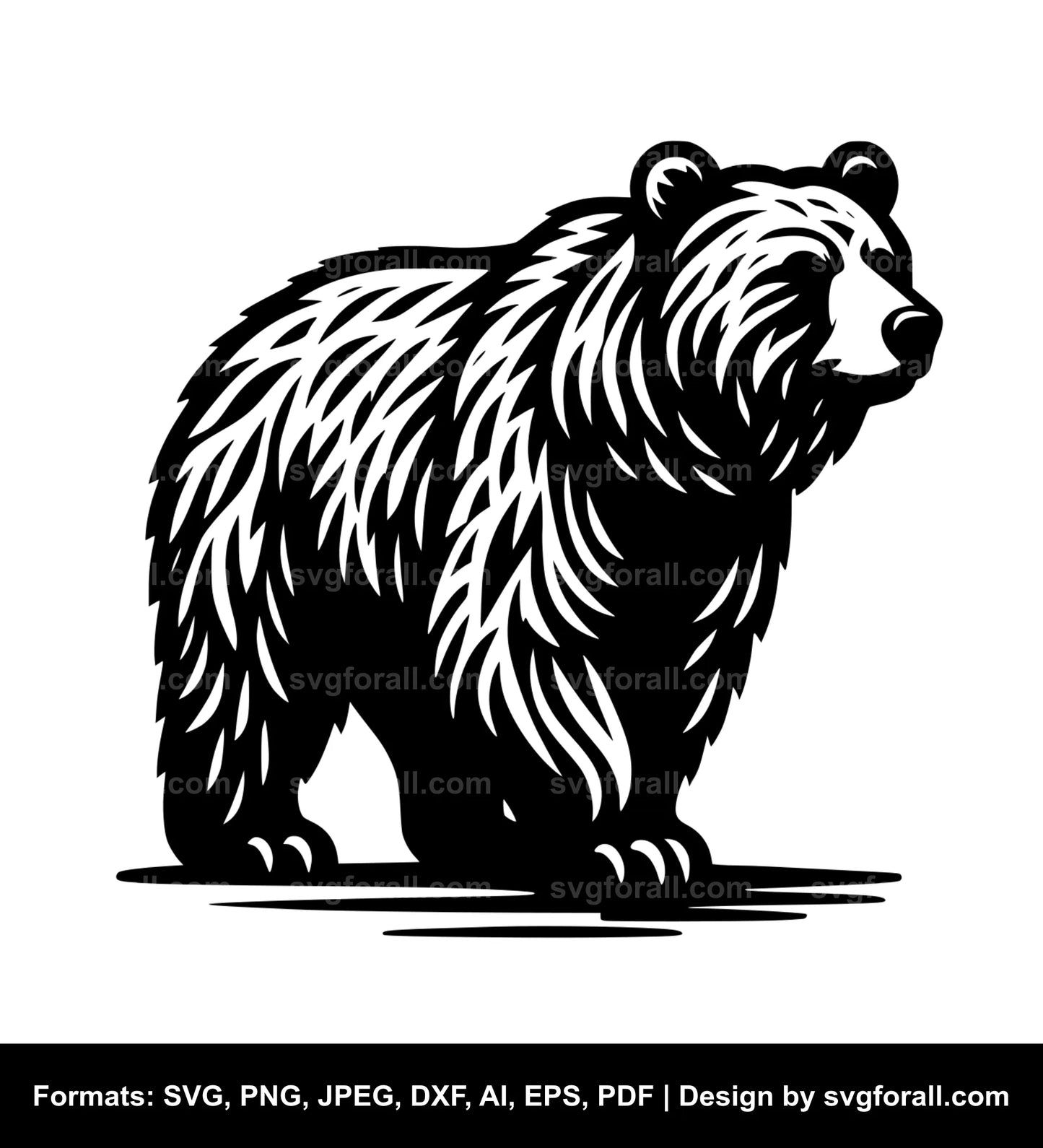 Standing Grizzly Bear SVG