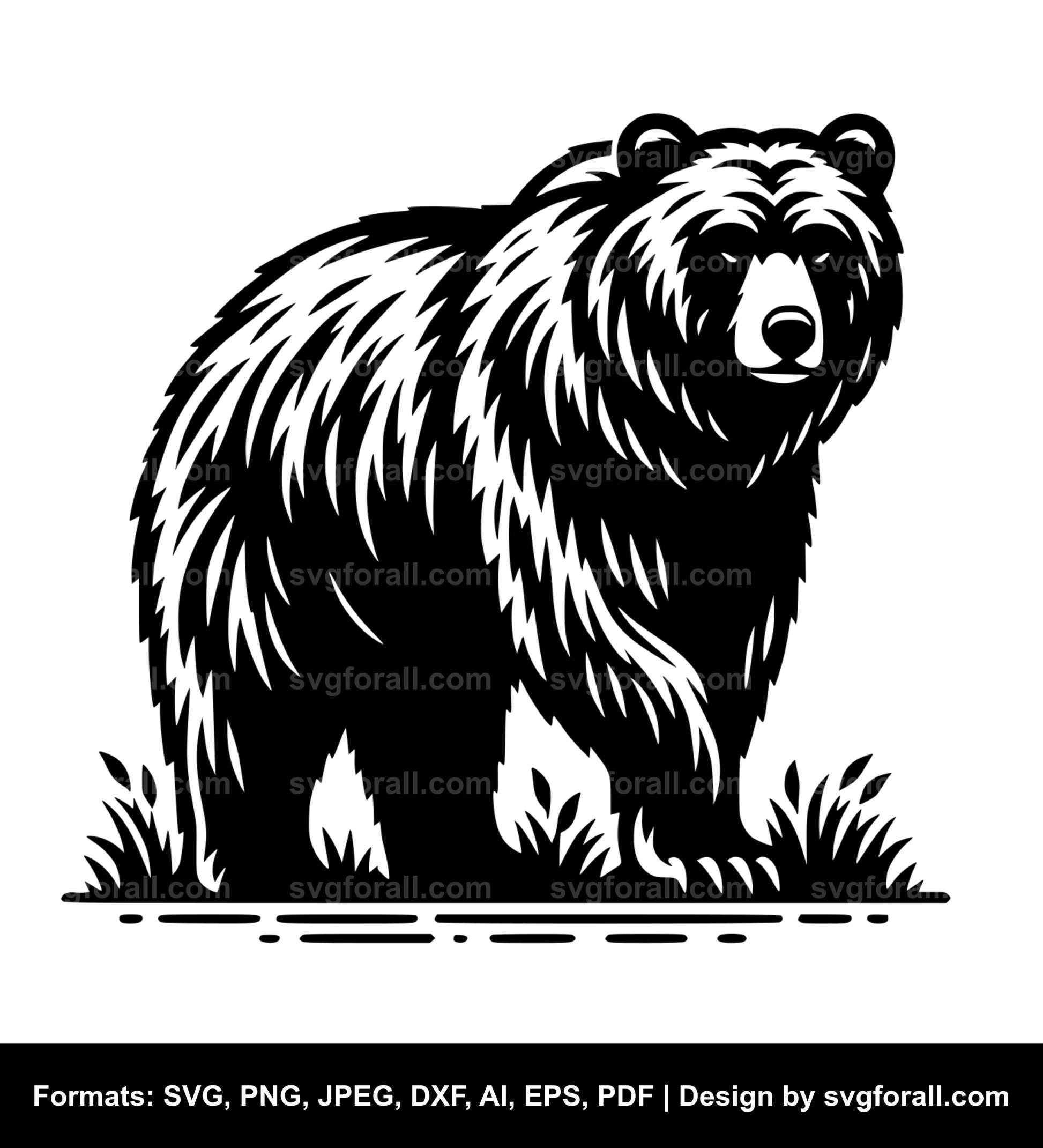 Standing Grizzly Bear SVG File