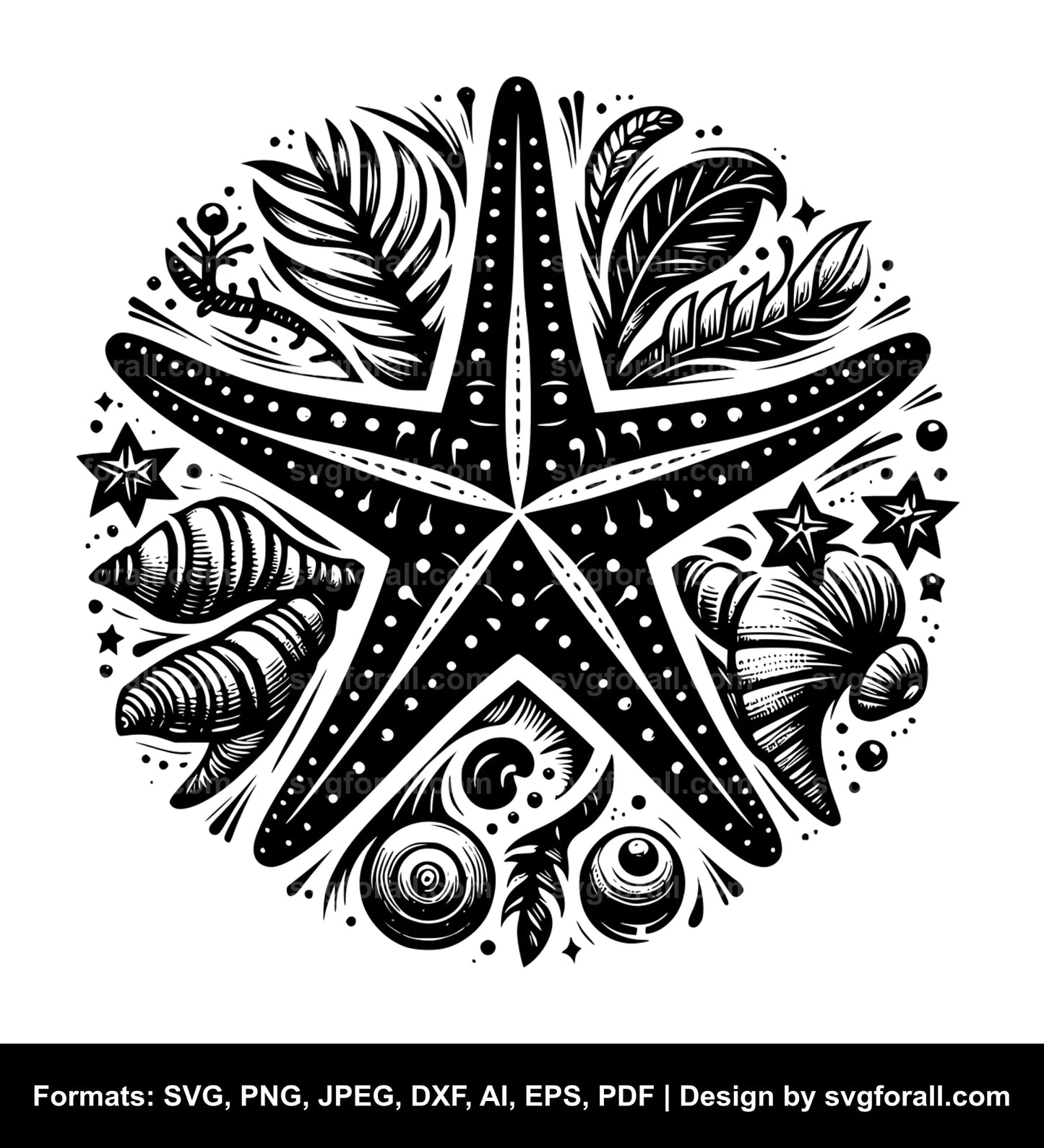 Starfish Black SVG