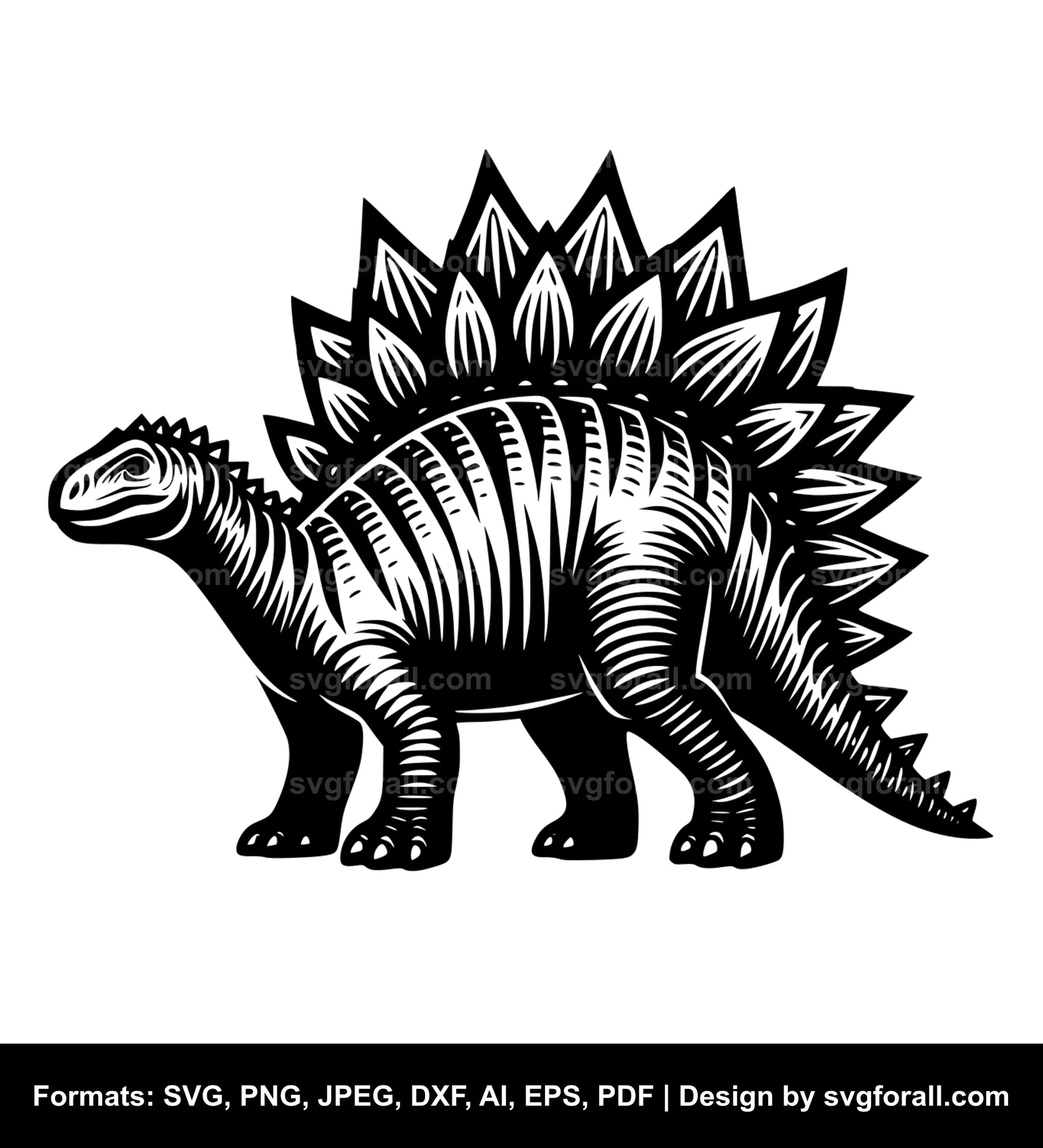 Stegosaurus Black SVG