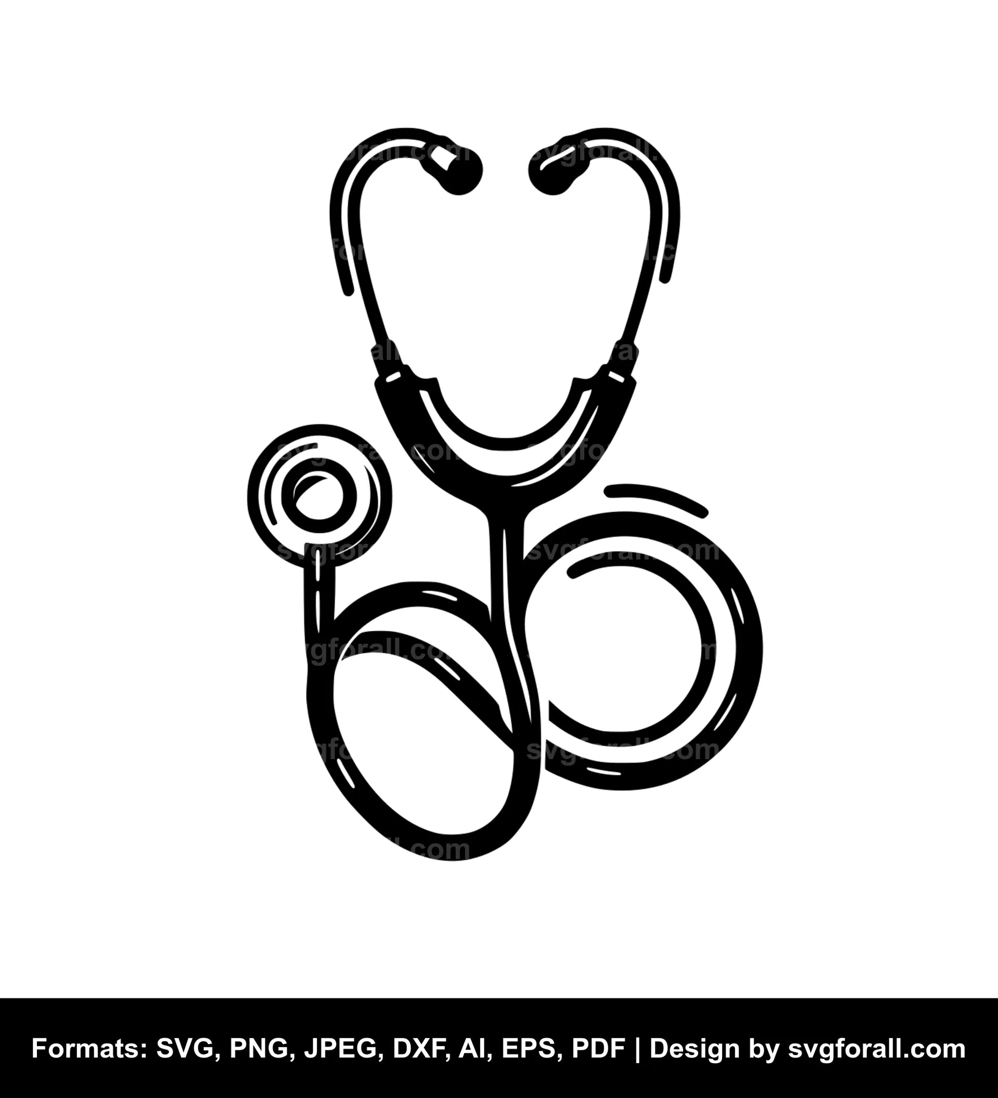 Stethoscope Black SVG