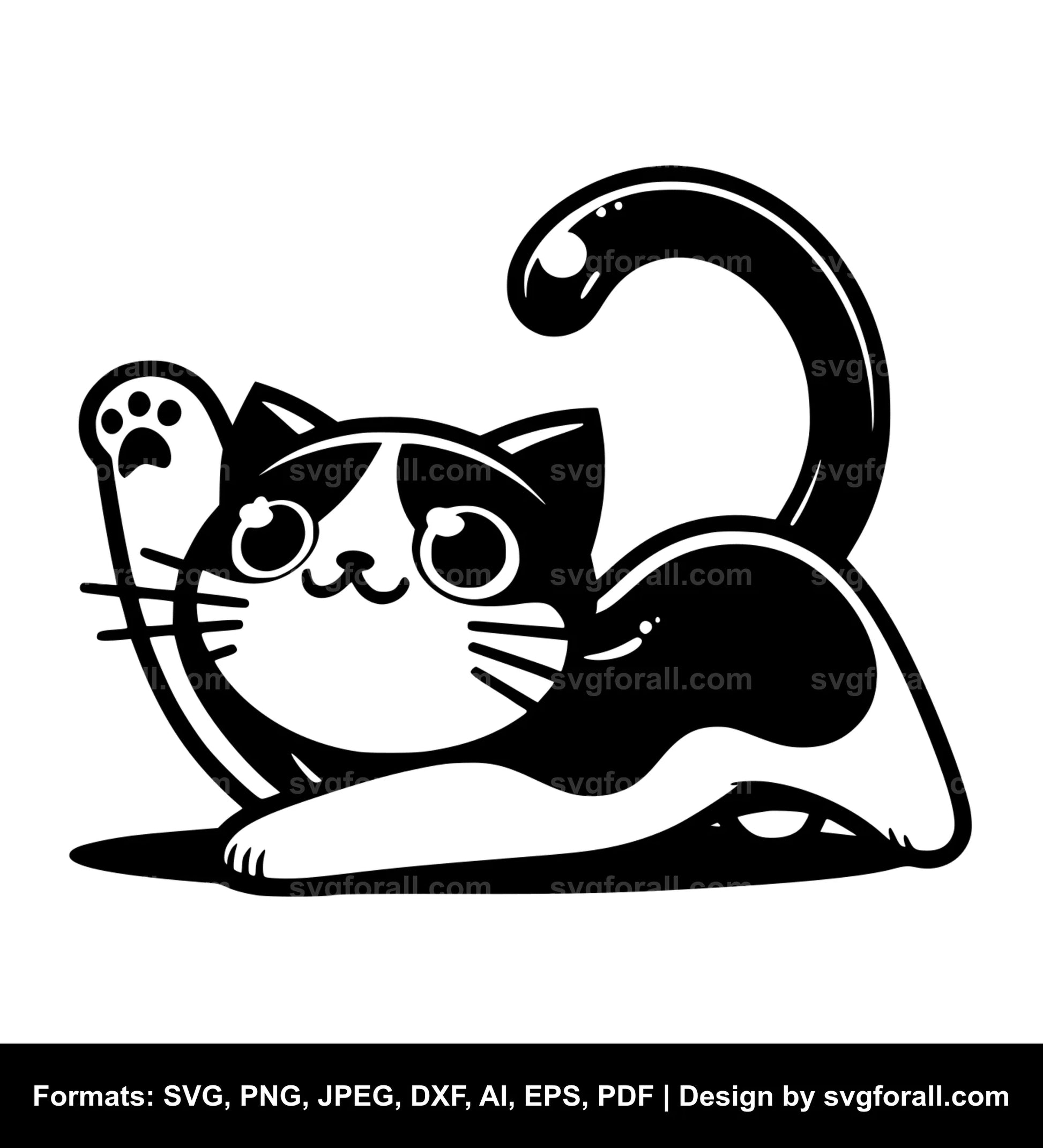 Stretching Cat SVG File