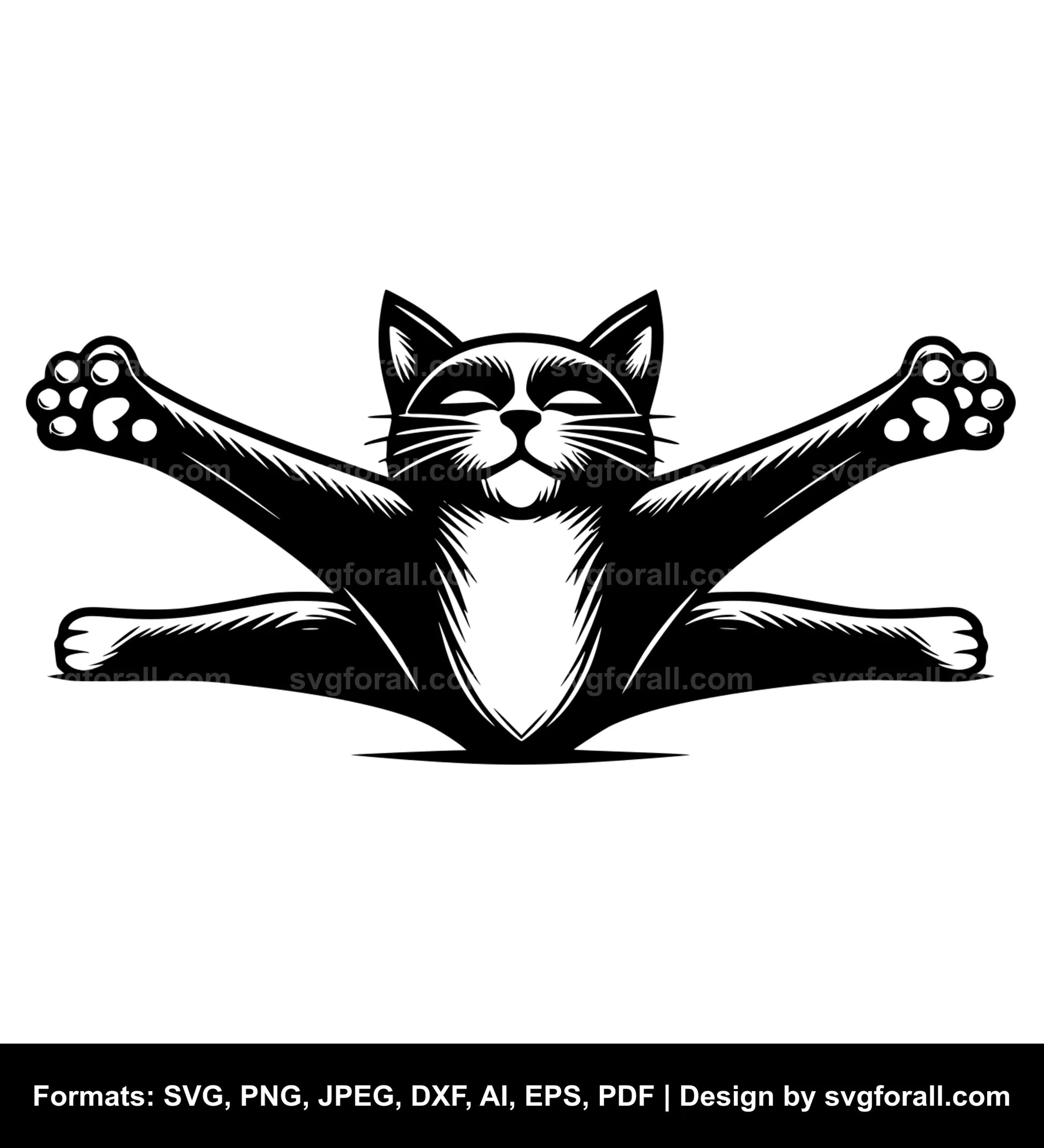 Stretching Cat SVG PNG