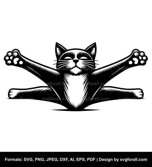 Stretching Cat SVG PNG