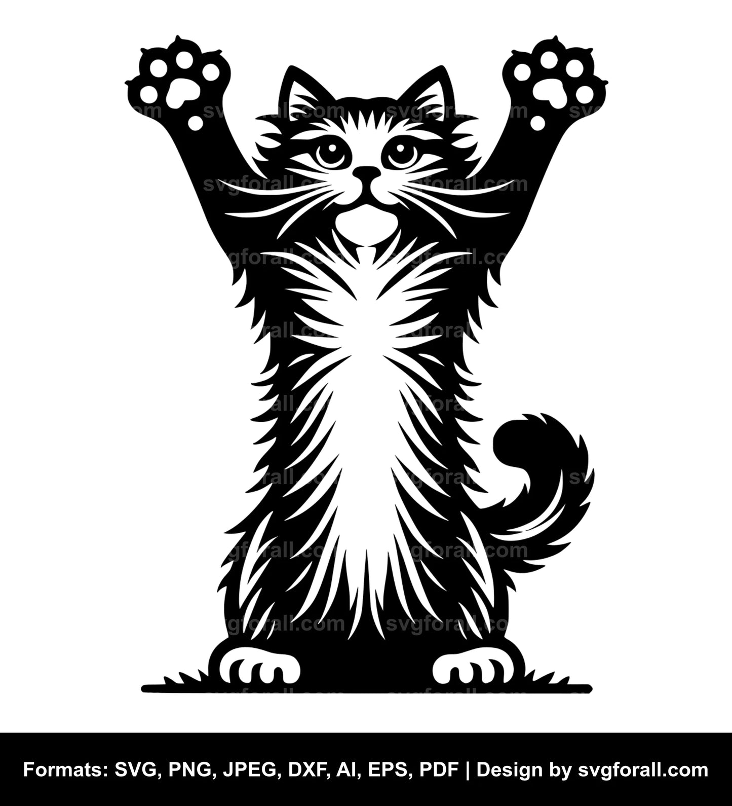 Stretching Cat Vector SVG