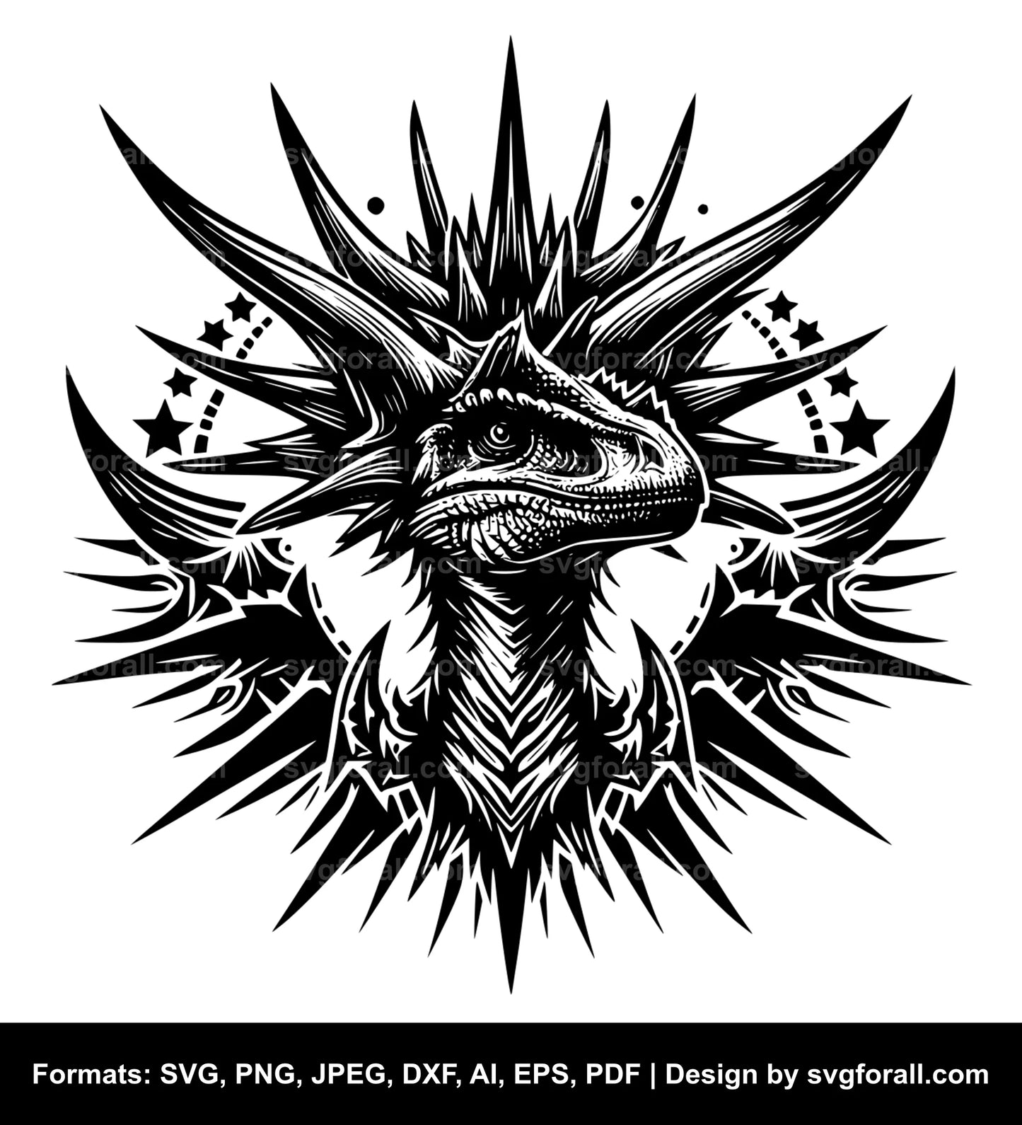 Styracosaurus Black SVG